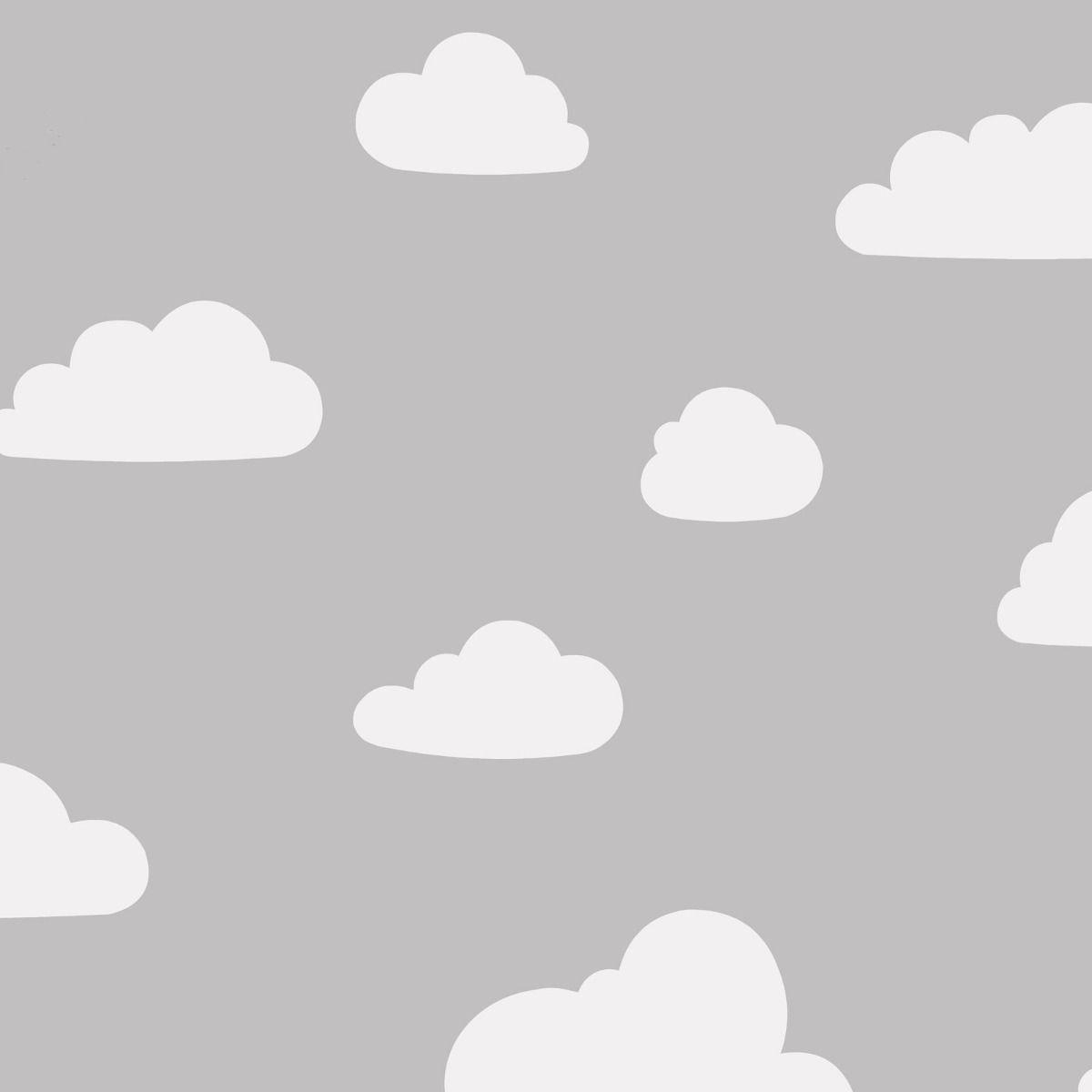 1200x1200 Clouds Wallpaper Grey / White World of Wallpaper A618 CAO 3