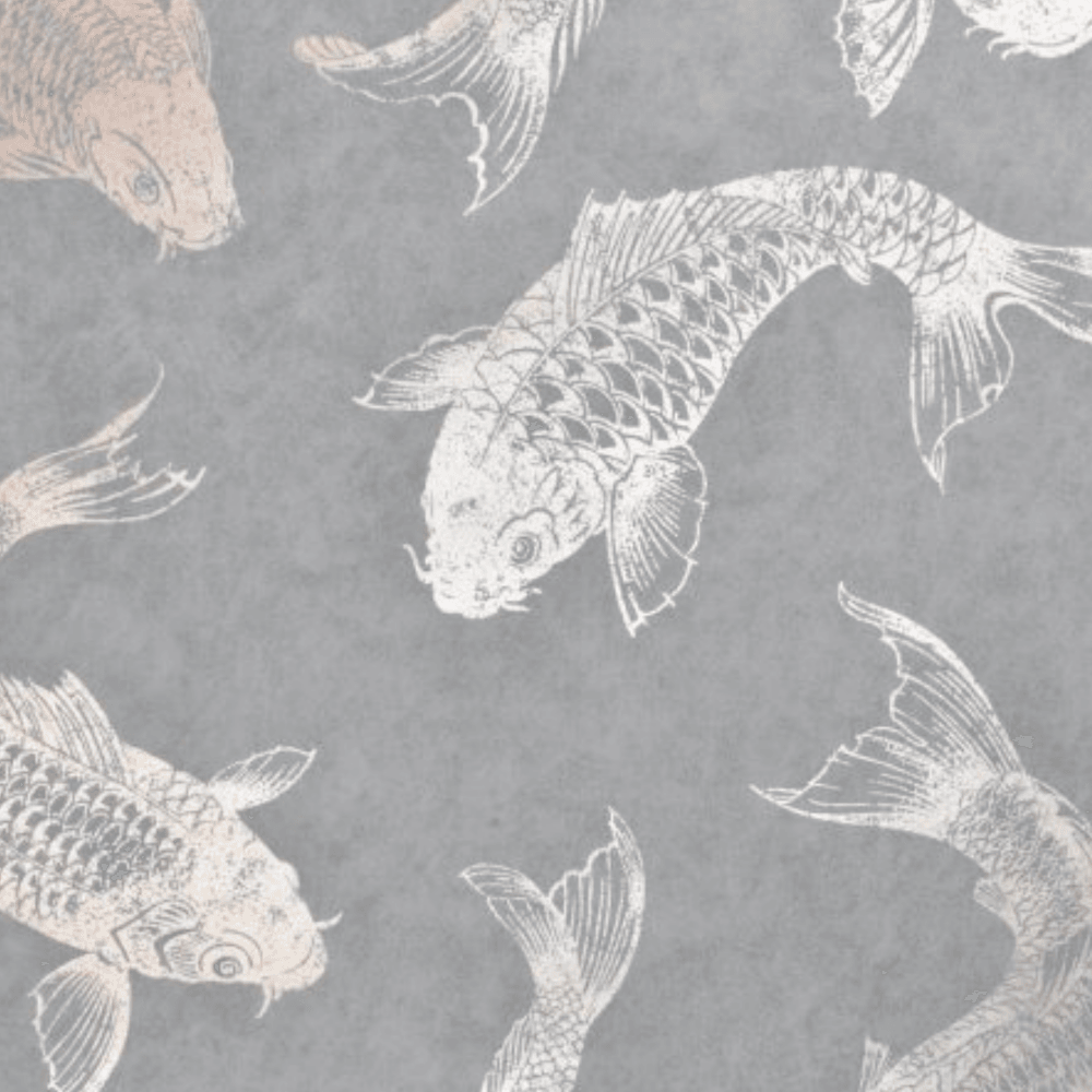 1000x1000 Graham & Brown Pisces Fish Slate Grey & Rose Gold Wallpaper 106626 from Wallpaper Depot UK