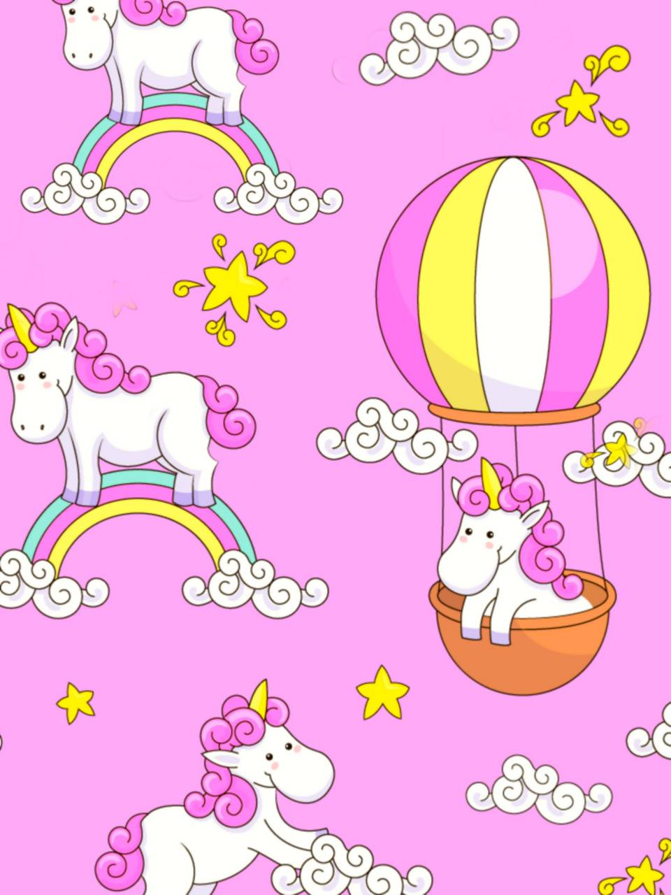 960x1280 Cute pink unicorns wallpaper