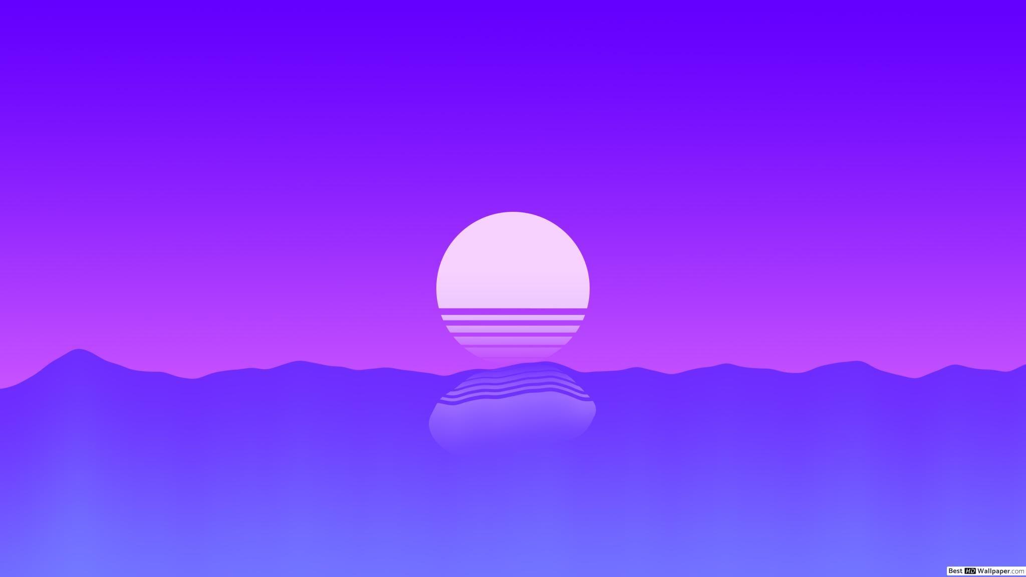 2048x1152 Retro sunset HD wallpaper download