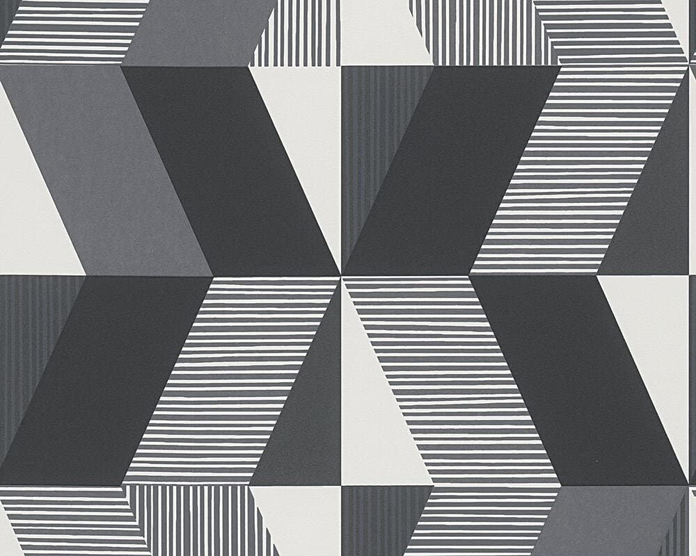 1000x800 B&W 3 and White Look Grey, Black, White Wallpaper Sample, Wall Decor: Amazon.co.uk: DIY & Tools