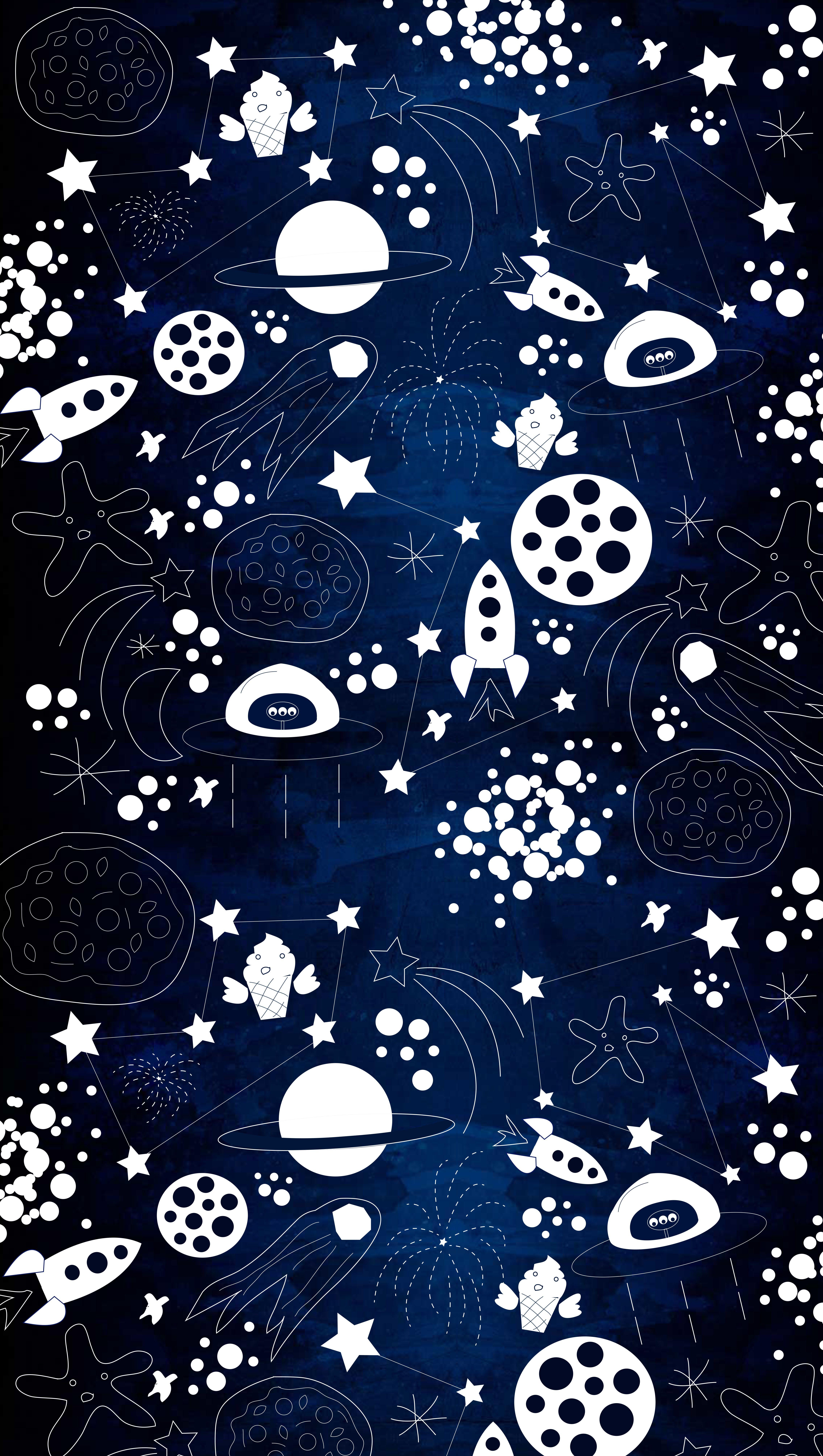 4547x8047 Cute Space wallpaper. Quirky wallpaper, Quirky illustration, Dont touch my phone wallpaper
