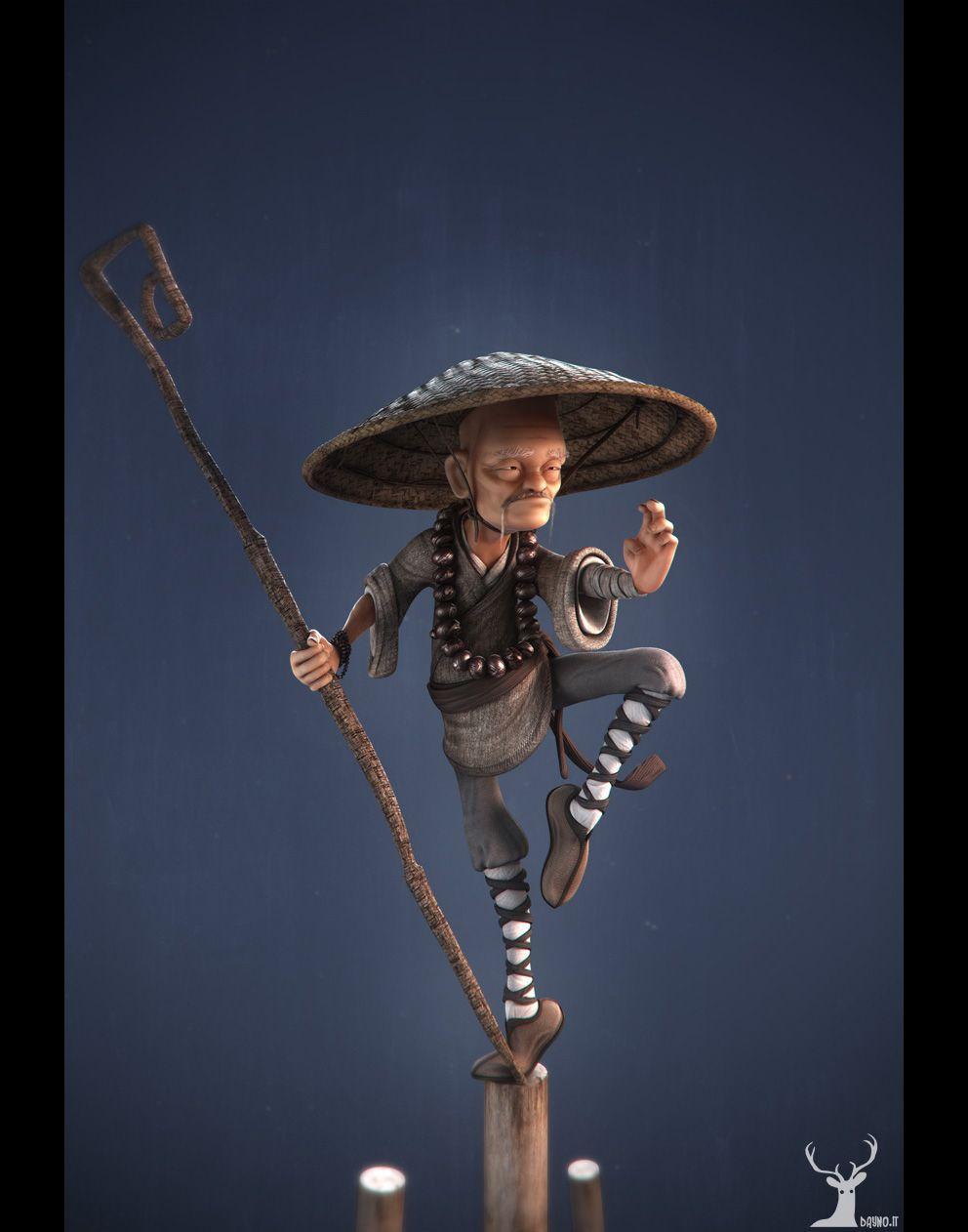 992x1262 3D Art: Shaolin Monk, Illustrations, Maya, PhotohopCoolvibe