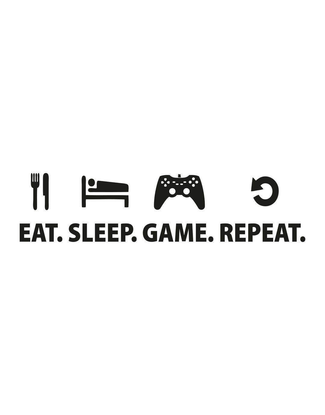 1080x1380 Eat Sleep Game Repeat Gamer Wall Decal Quote. Gamer quotes, Wall quotes decals, Gaming wallpaper