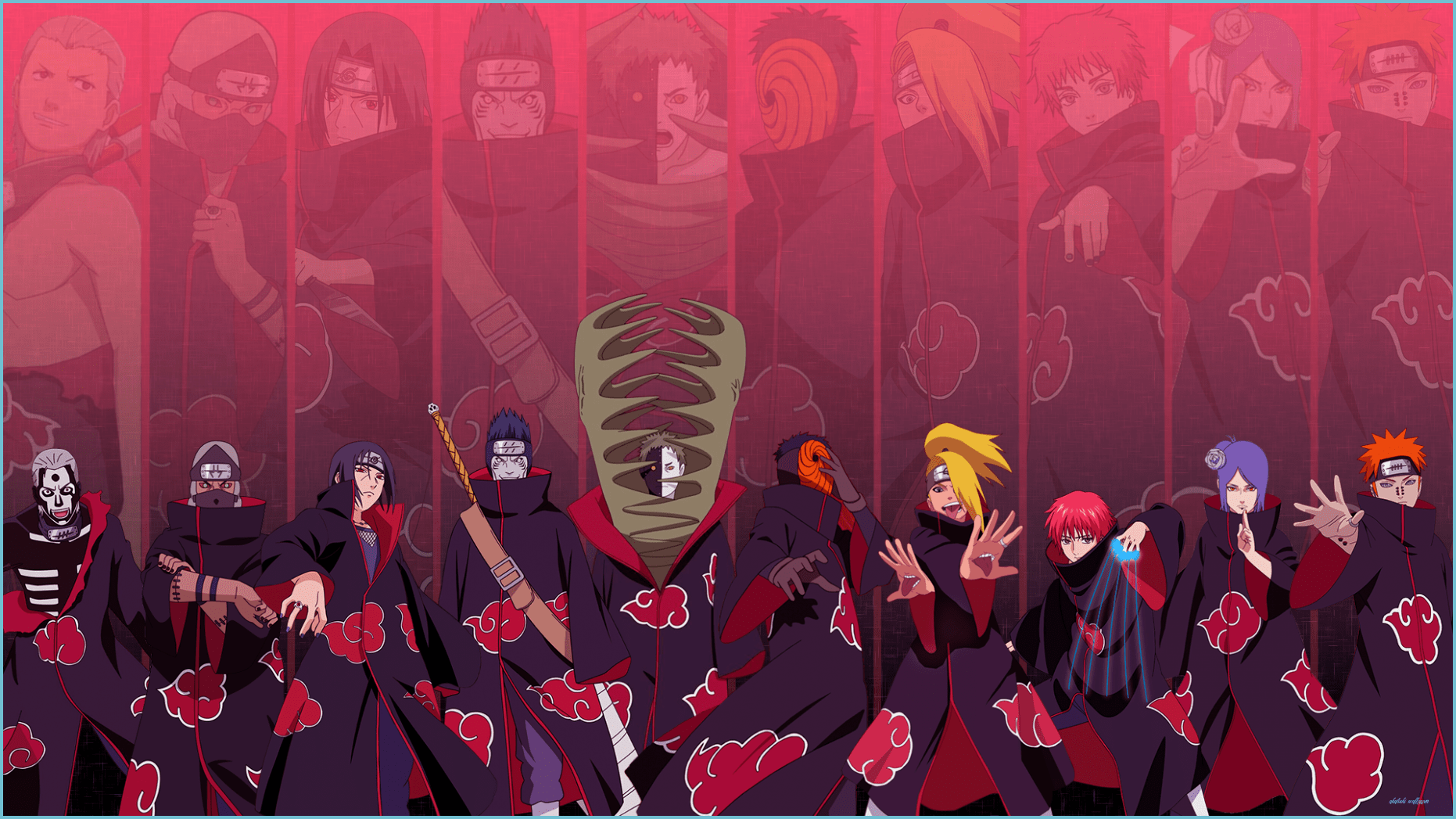 1862x1047 Akatsuki wallpaper done by me : Naruto