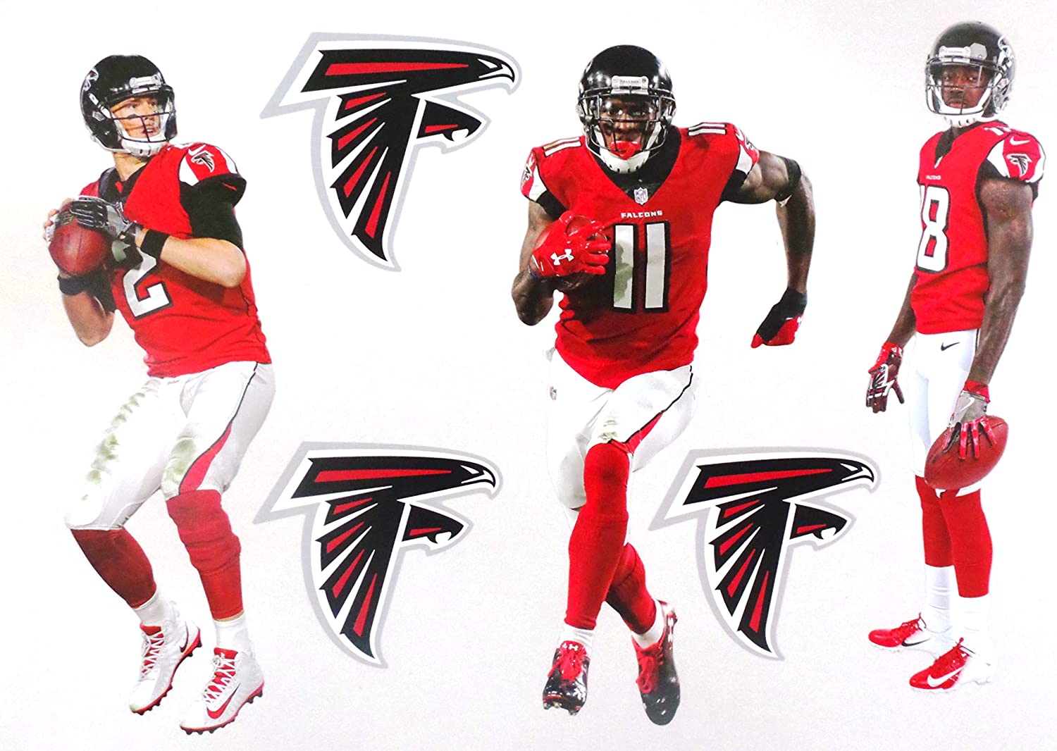 1500x1066 Falcons Mini FATHEAD Graphics Team Set Official NFL Vinyl Graphics Ryan, Julio Jones, Calvin Ridley Player 7 INCHES Tall: Arts, Crafts & Sewing