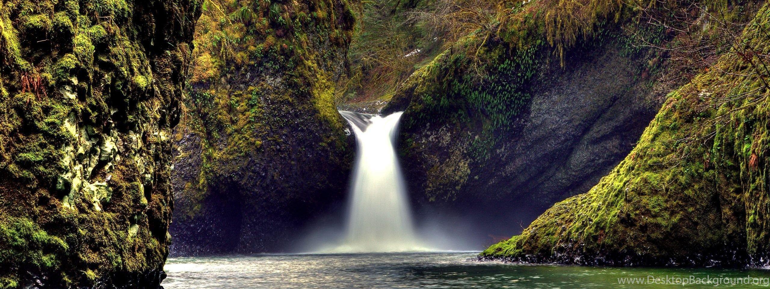 2560x960 Free Waterfalls Wallpaper Amazing Waterfall Wallpaper River Gorge National Scenic Area HD Wallpaper