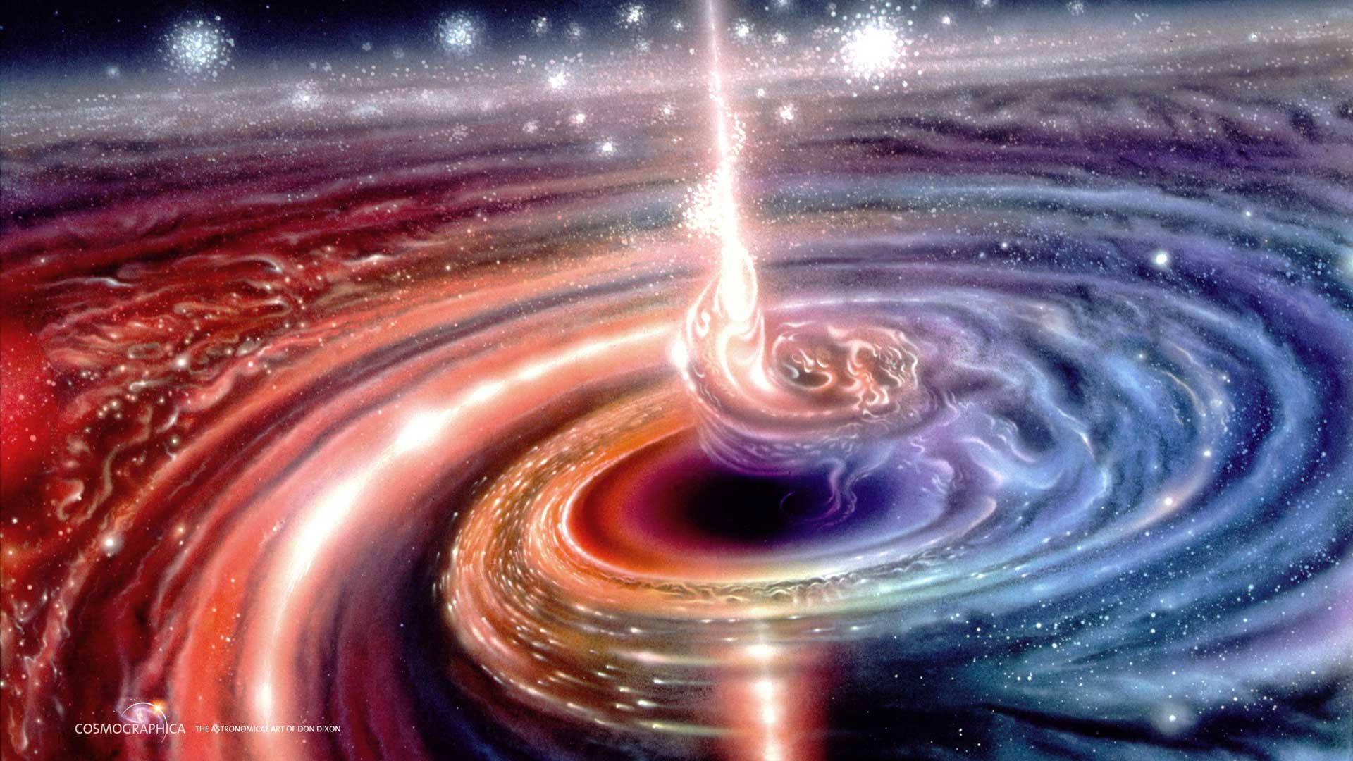 Hãy cùng chiêm ngưỡng hình ảnh đầy bí ẩn của vật thể quasar nằm ở trung tâm thiên hà - một điểm đen lộng lẫy giữa đại dương vũ trụ. Sự kì diệu và huyền bí của nó sẽ khiến bạn trầm trồ.