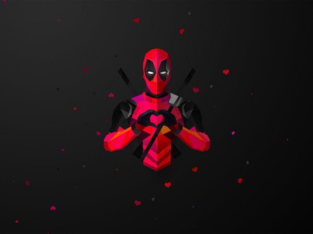 1024x768 Desktop wallpaper low poly, deadpool, minimal, marvel comics, HD