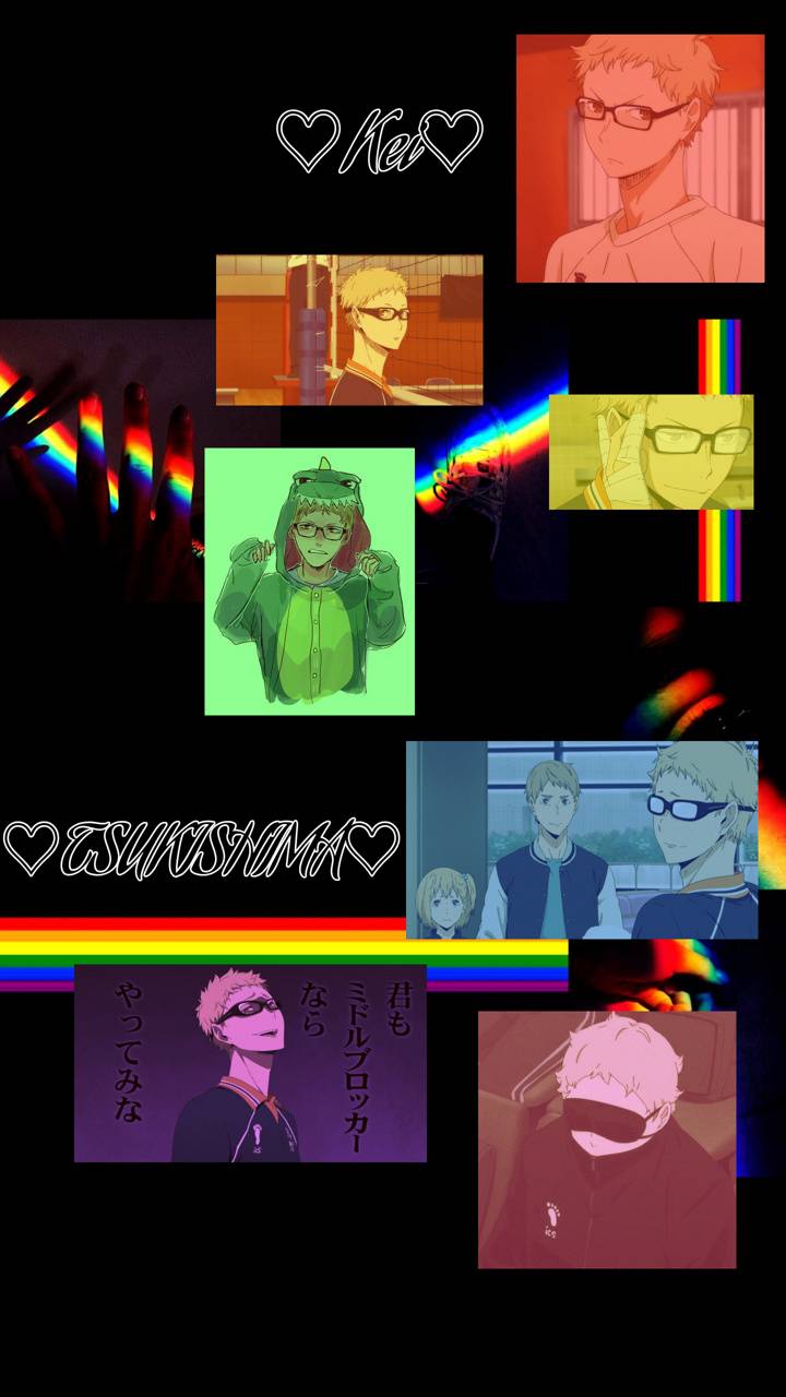 720x1280 Rainbow Tsukki wallpaper