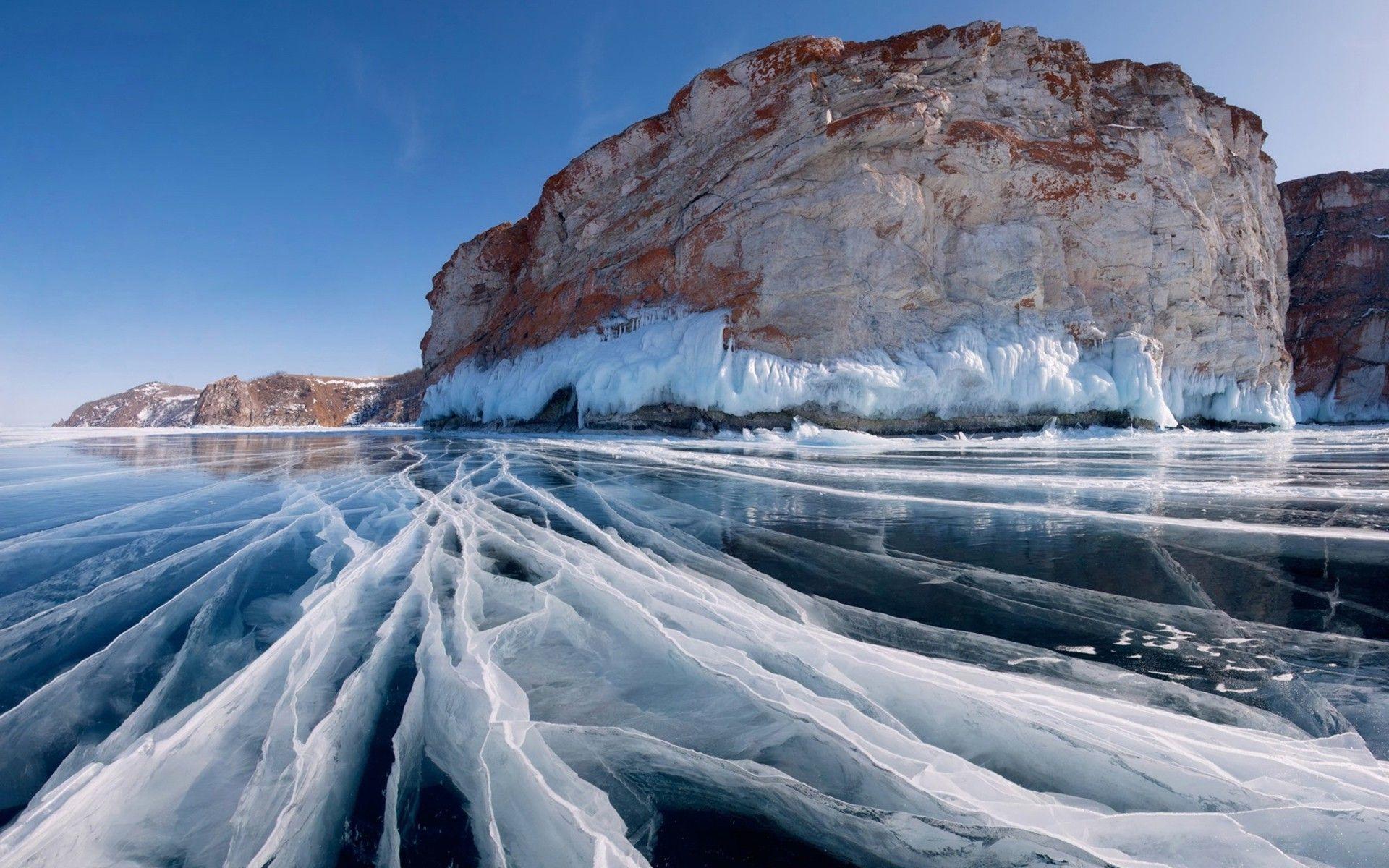 1920x1200 Lake Baikal, Ice, Landscape, Nature, Lake, Cliff Wallpaper HD / Desktop and Mobile Background