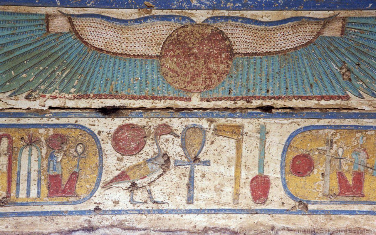 1280x800 Coloured Hieroglyphics Wings Wallpaper