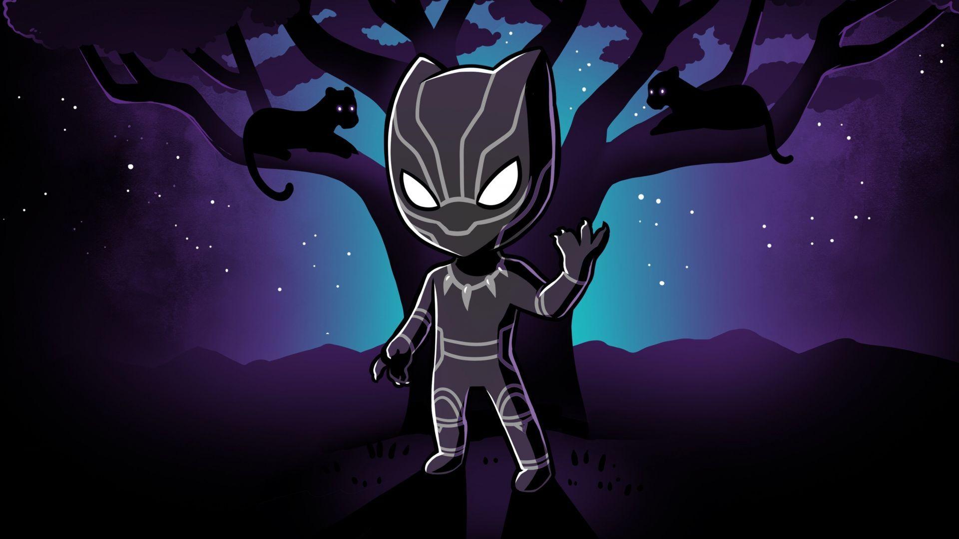 1920x1080 Desktop wallpaper black panther, superhero, art, HD image, picture, background, 7bed32