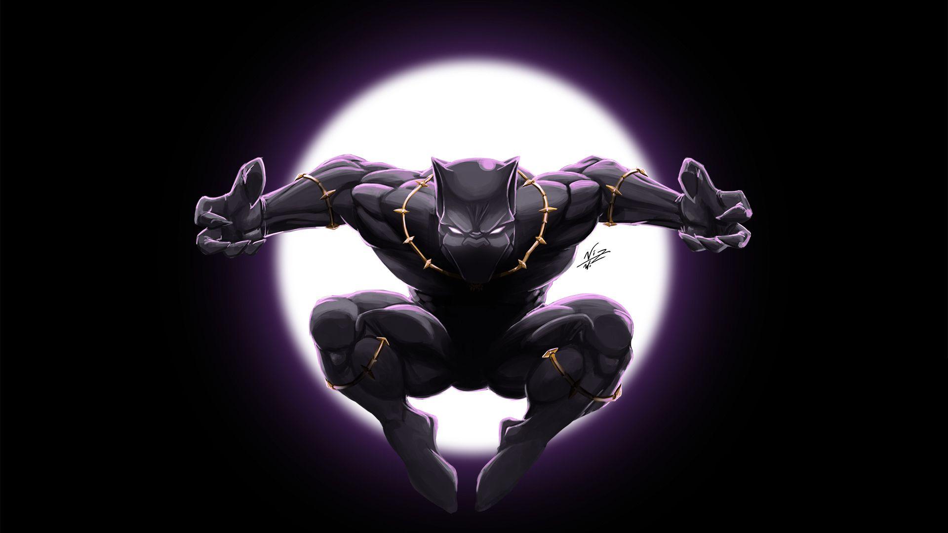 1920x1080 Art Black Panther HD Wallpaper