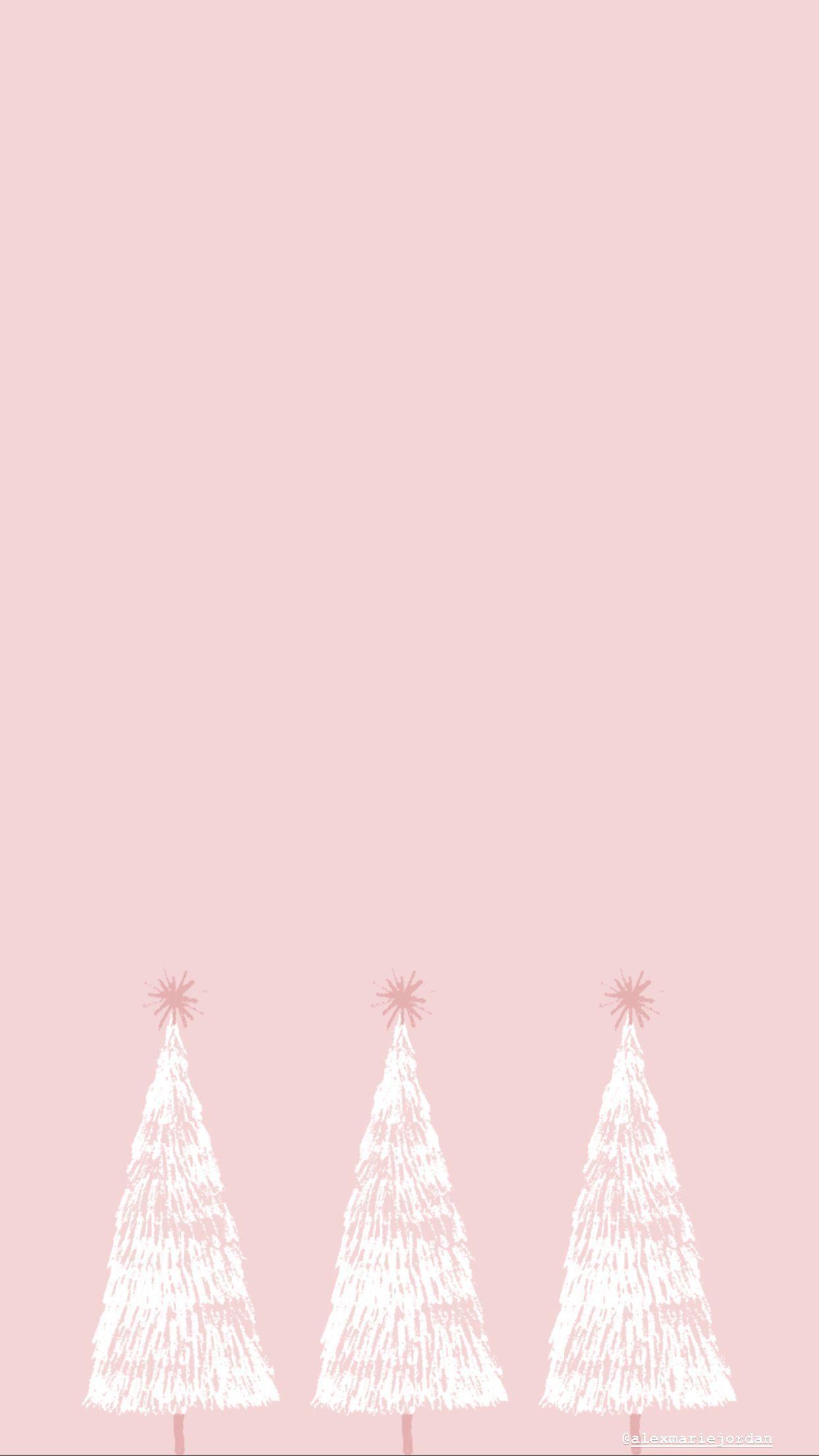1242x2208 Aesthetic Christmas Pink Wallpaper