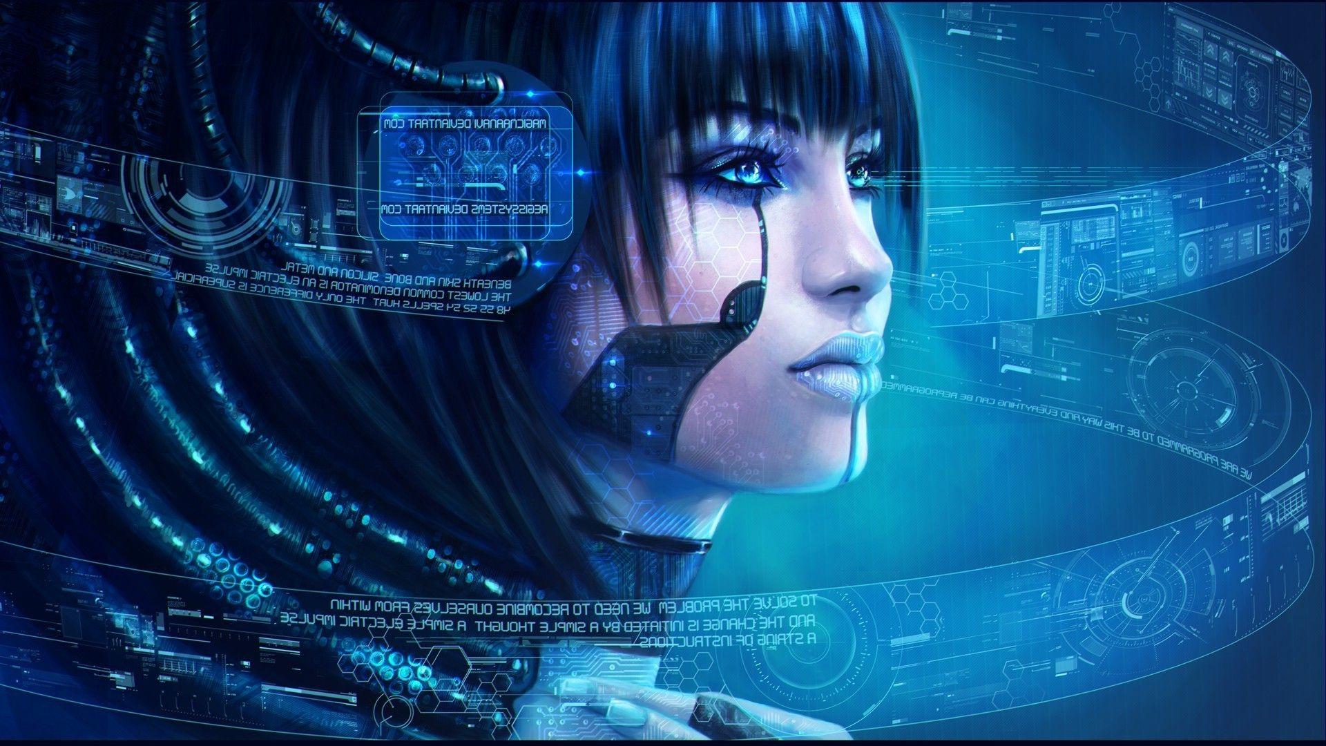 1920x1080 futuristic women cyberpunk .