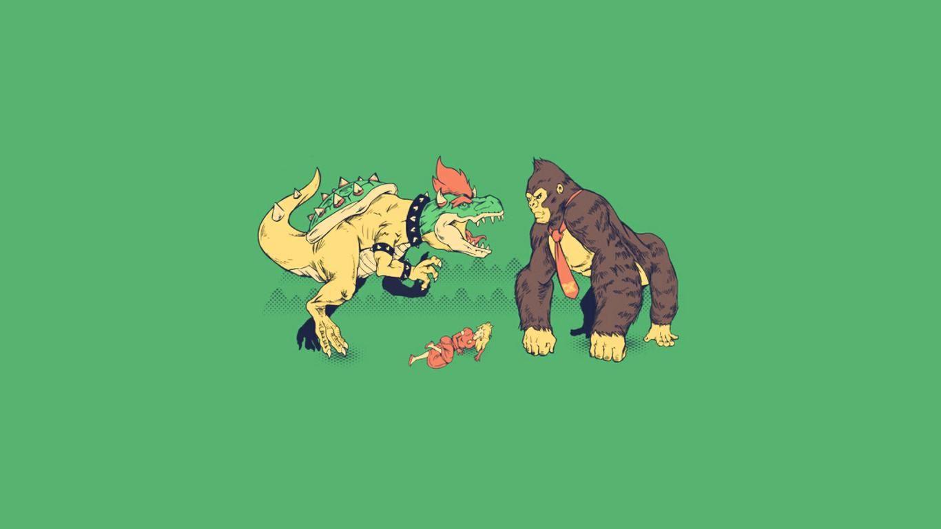 1366x768 Bowser and Donkey Kong Nintendo HD Wallpaper Wallpaper HD