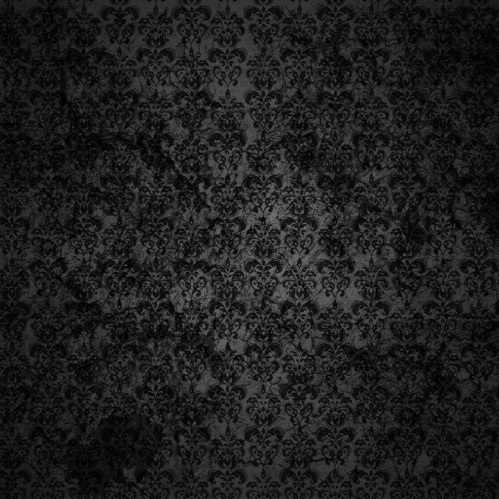 1024x1024 Black Floral Grunge iPad Wallpaper .
