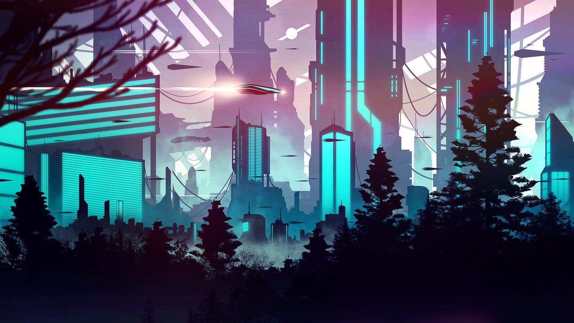 1920x1080 Neon City