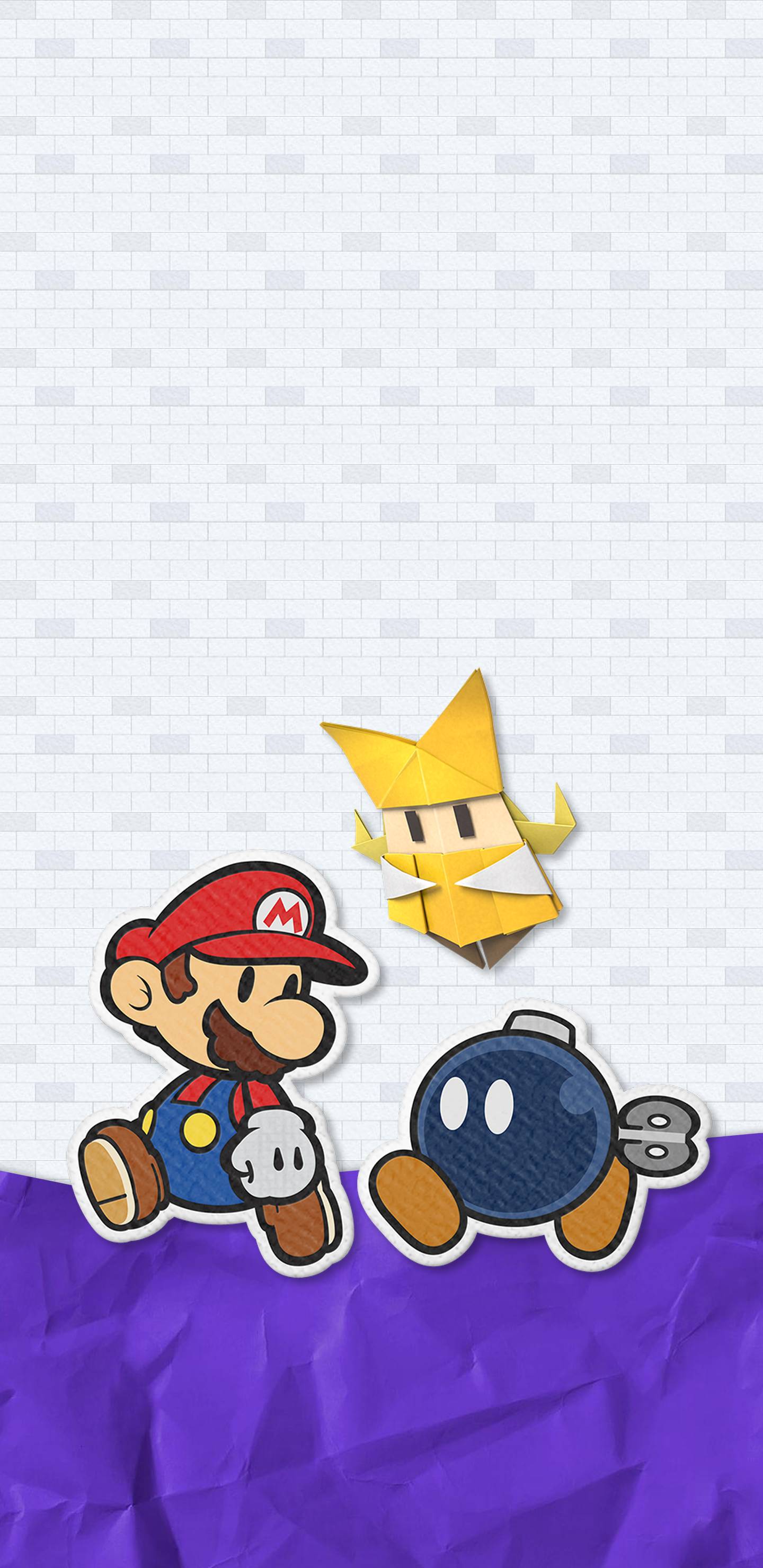 1440x2960 Paper Mario the Origami King Team Wallpaper. Cat with Monocle