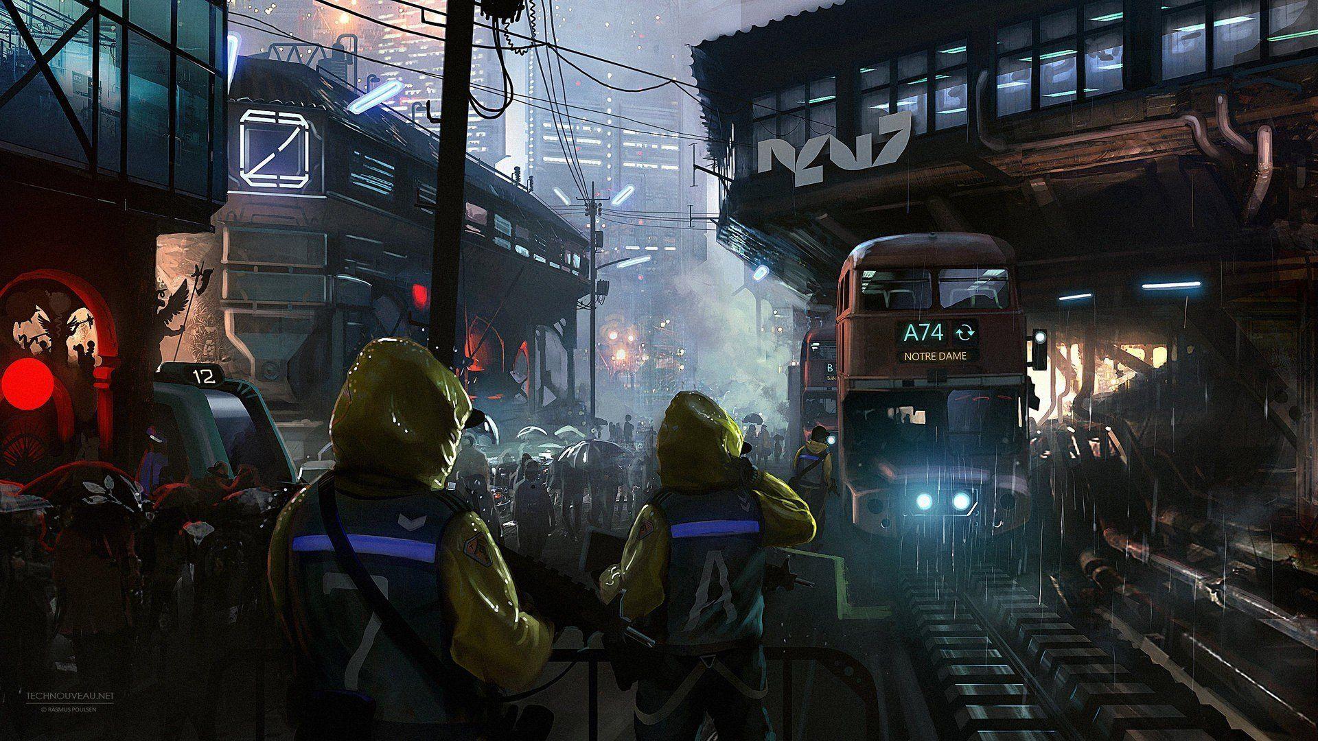 1920x1080 cyberpunk, City, Neon Wallpaper HD .