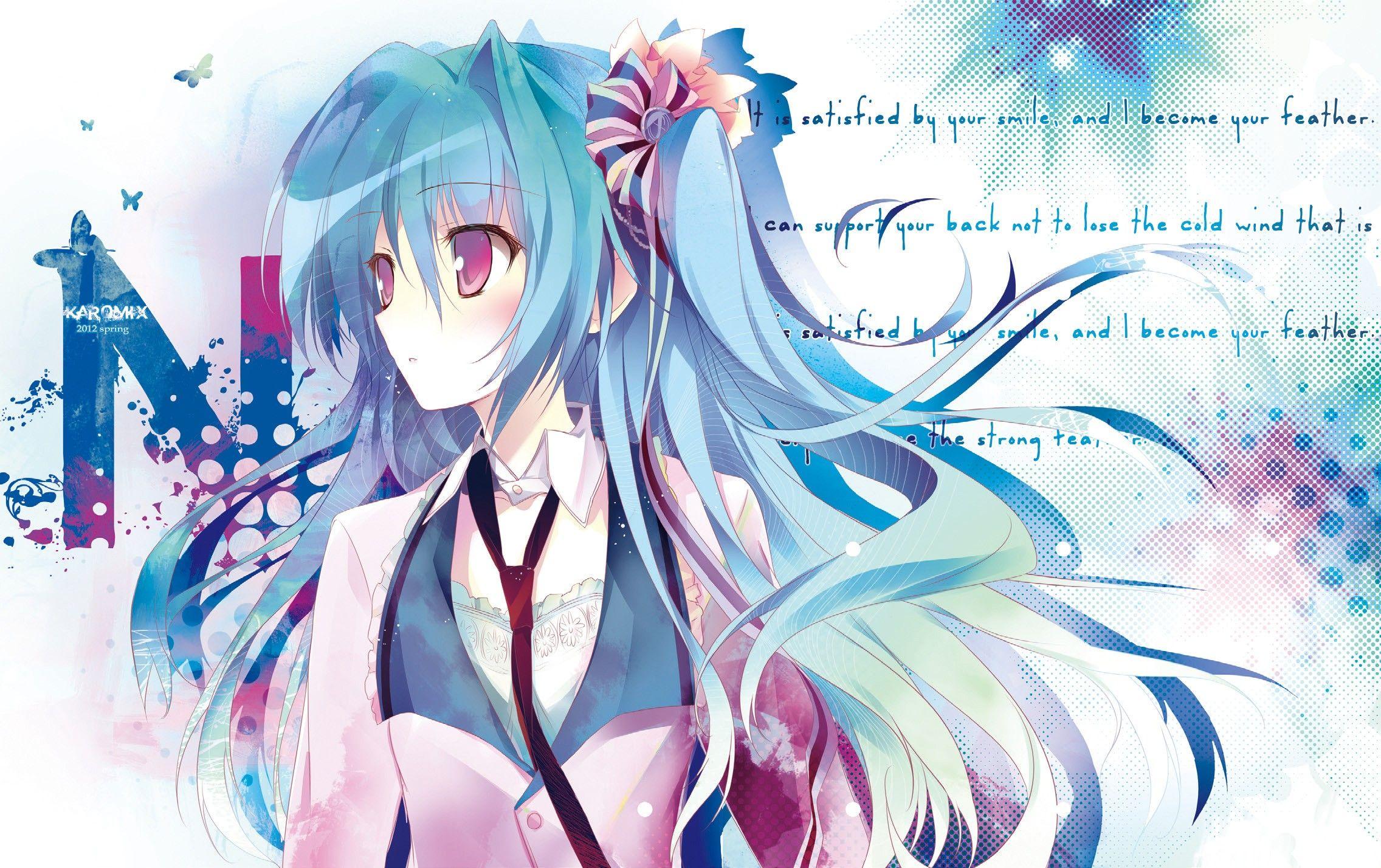 2272x1428 hair, pink eyes, anime girls wallpaperf.co.ua