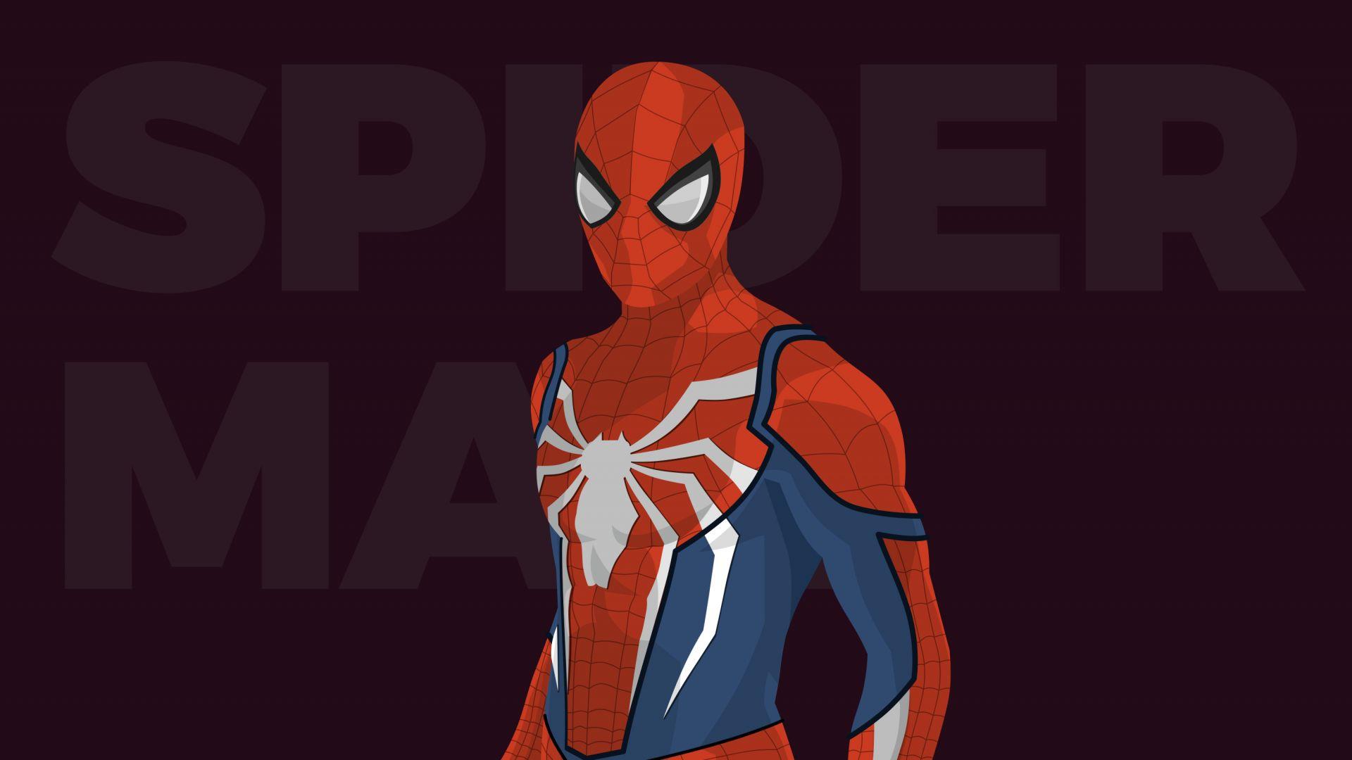 1920x1080 Desktop Wallpaper Spider Man, Minimal .