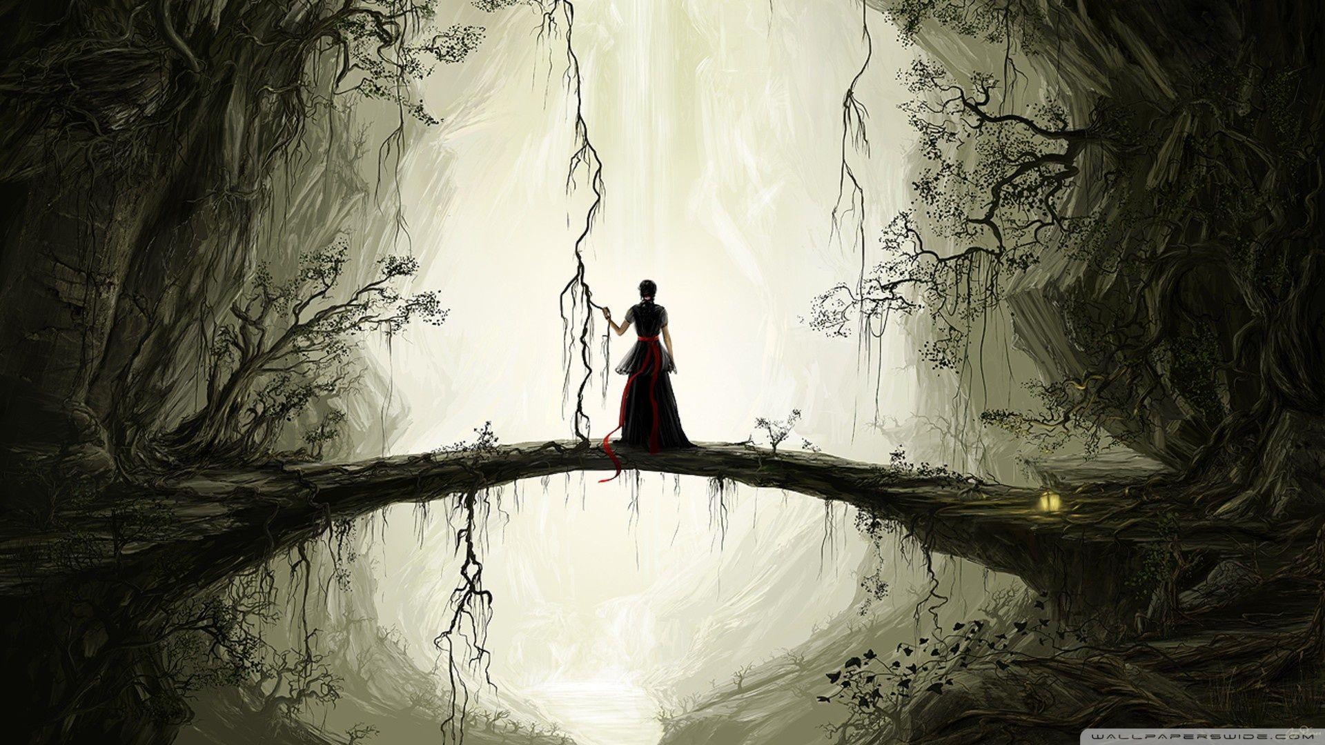 1920x1080 Natural Bridge Painting Ultra HD .
