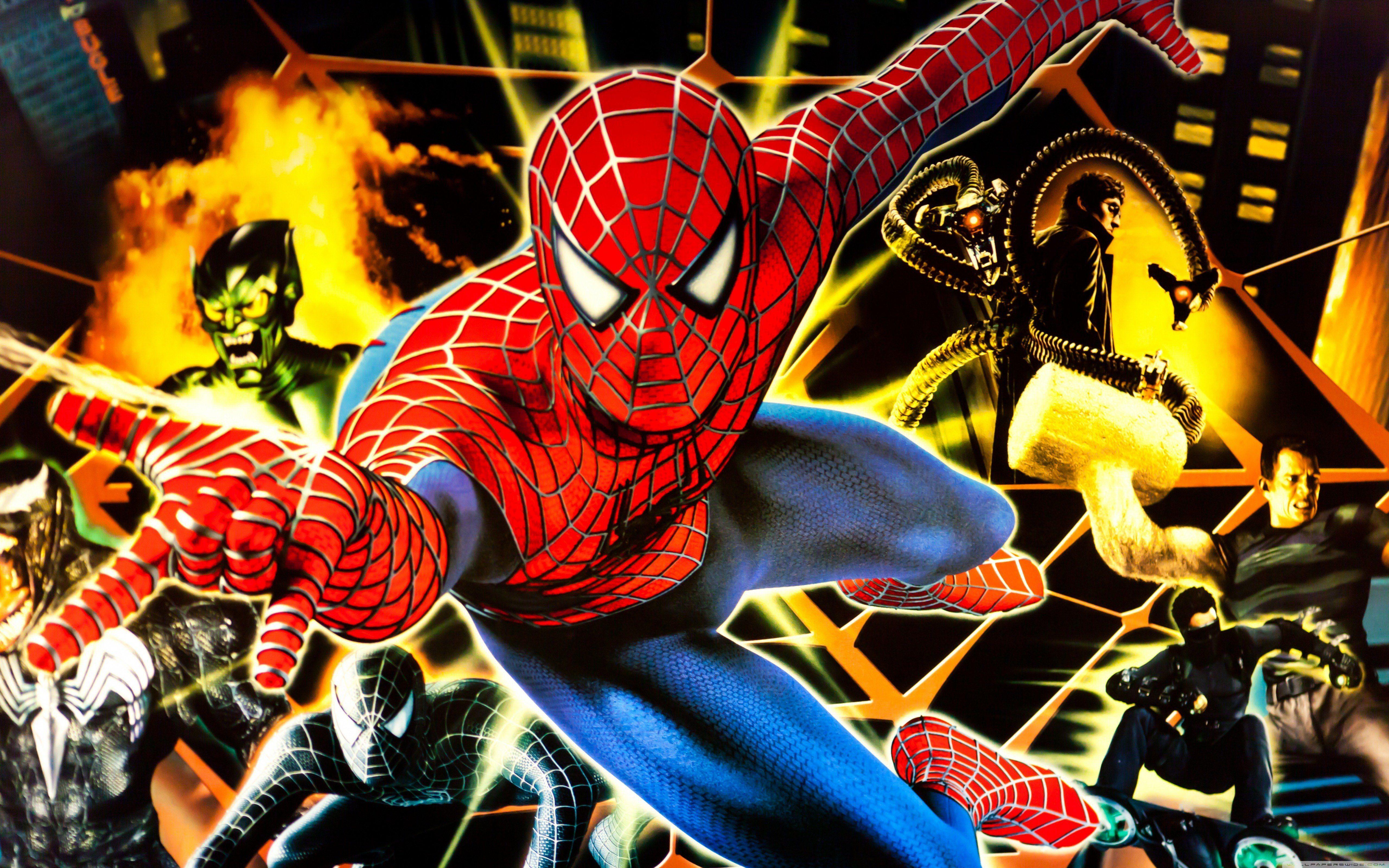Hình nền 5120x3200 Spider Man Trilogy