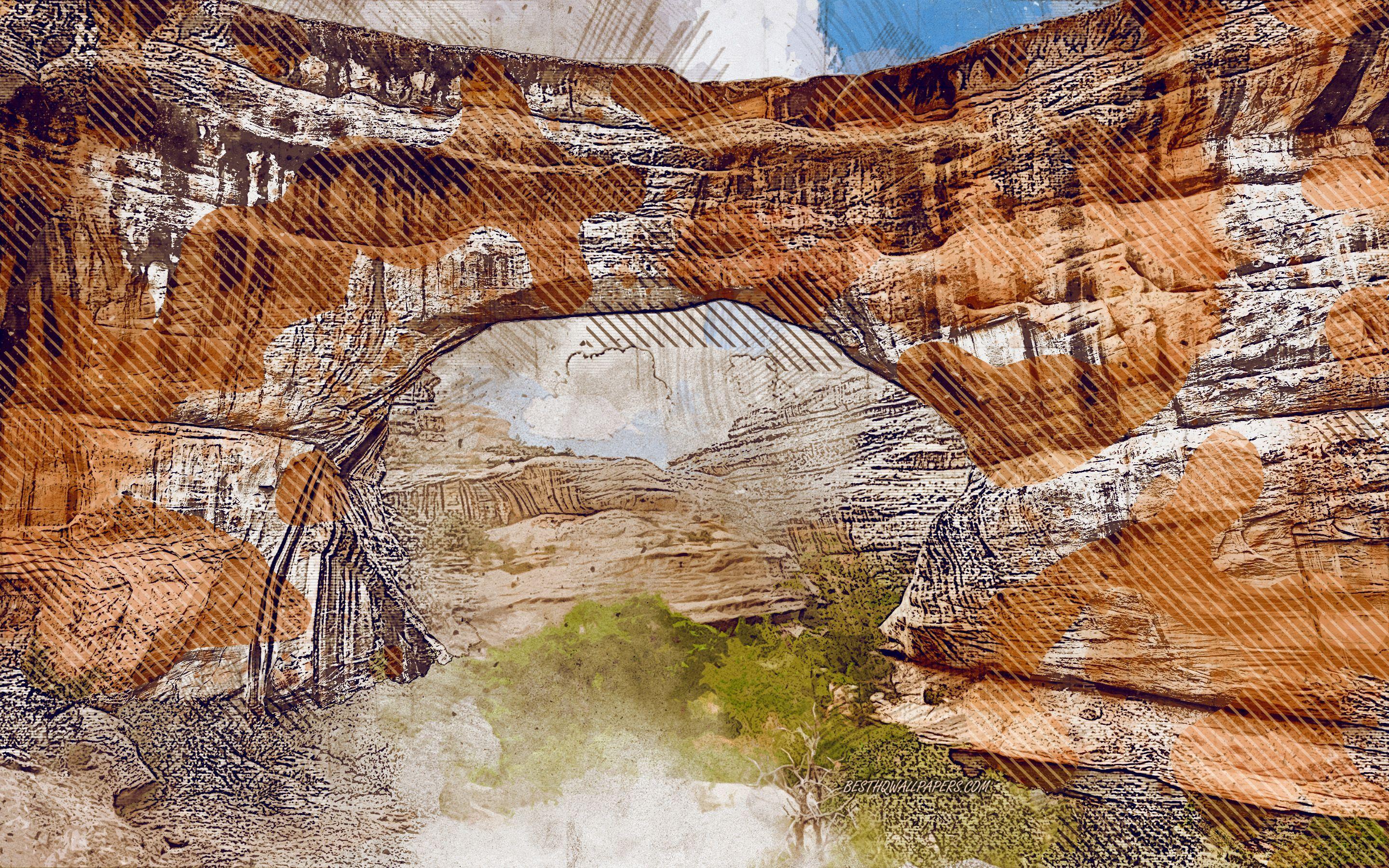 2880x1800 wallpaper Sipapu Bridge, Utah, USA .