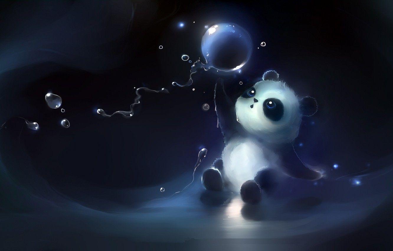 1332x850 Wallpaper eyes, baby, Panda, bubble .