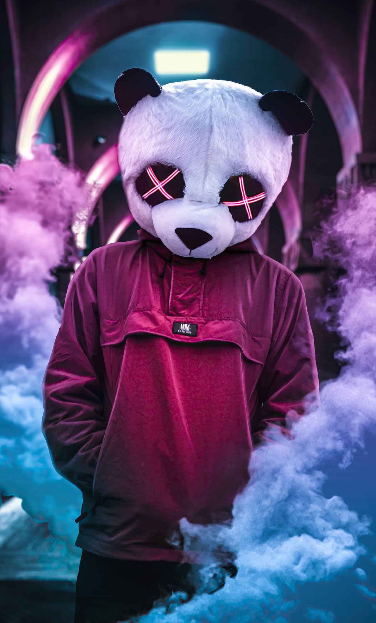 1280x2120 Panda Neon Eyes 4k iPhone .