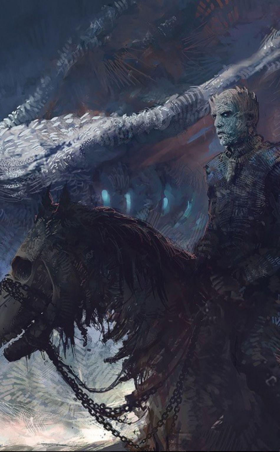 950x1534 Game Of Thrones 7 White Walker và Ice Dragon Art, Hình nền Full HD