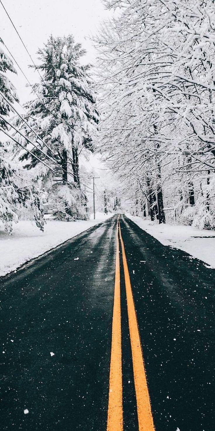 736x1472 snowy road. Winter wallpaper, Autumn .com