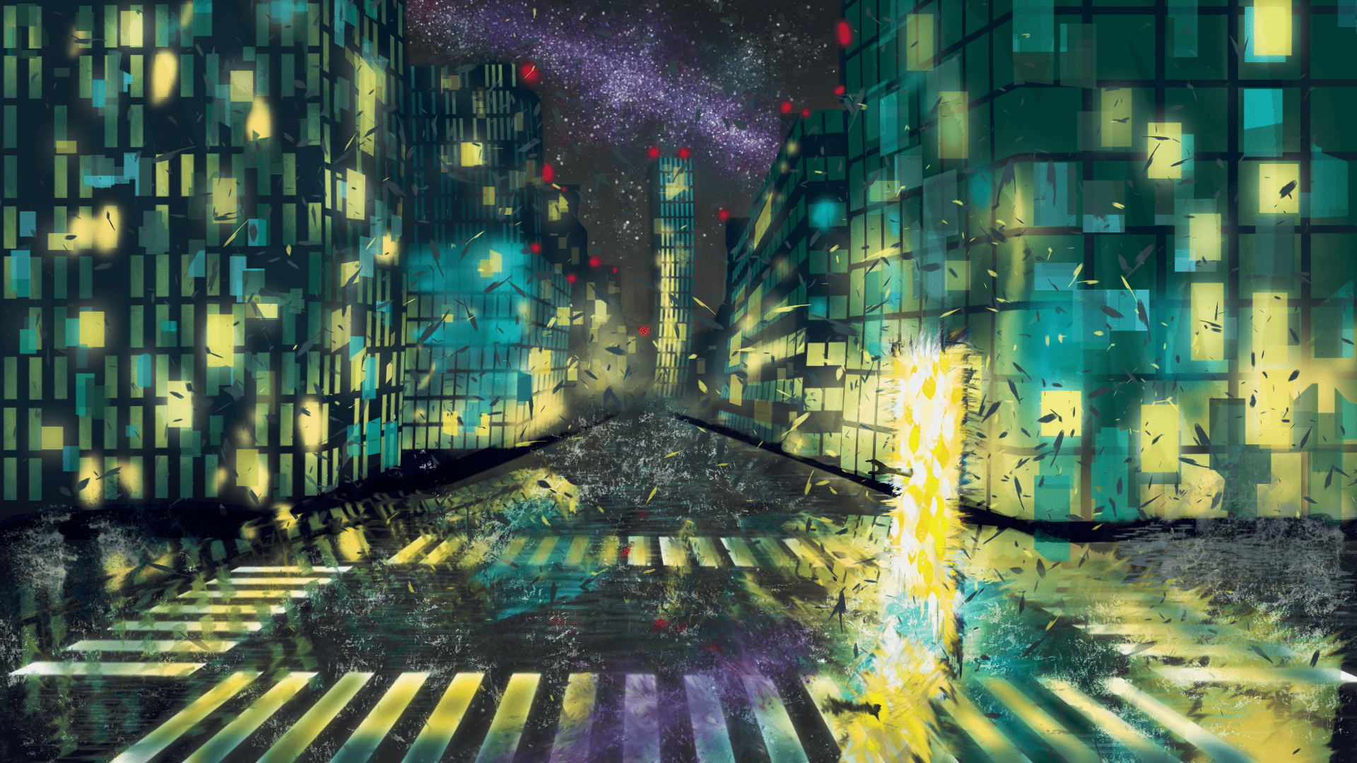 1920x1080 Sci Fi, World Destruction, Virtual City
