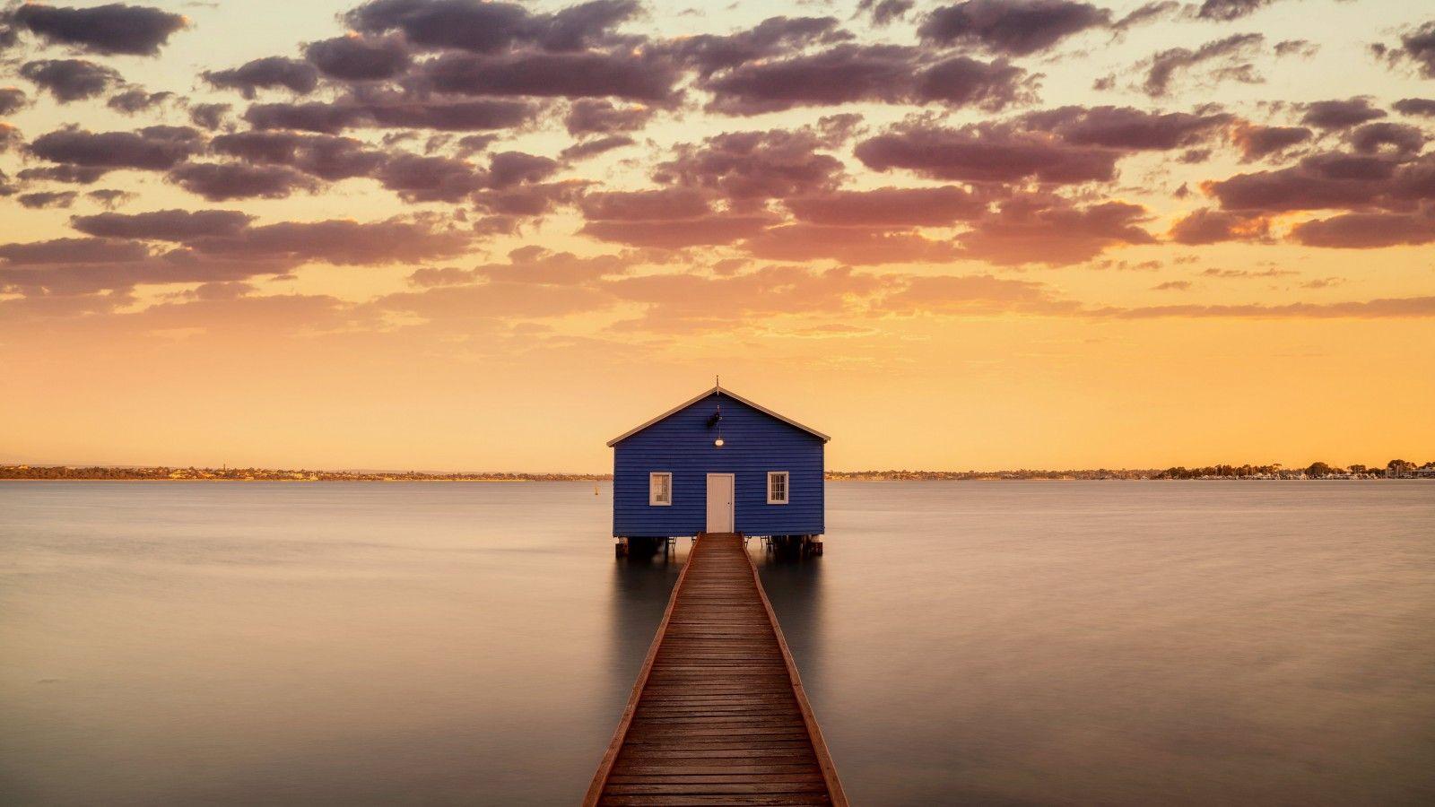 1600x900 Man Made Boathouse 4K 5K HD Travel .hdwallpaper.in