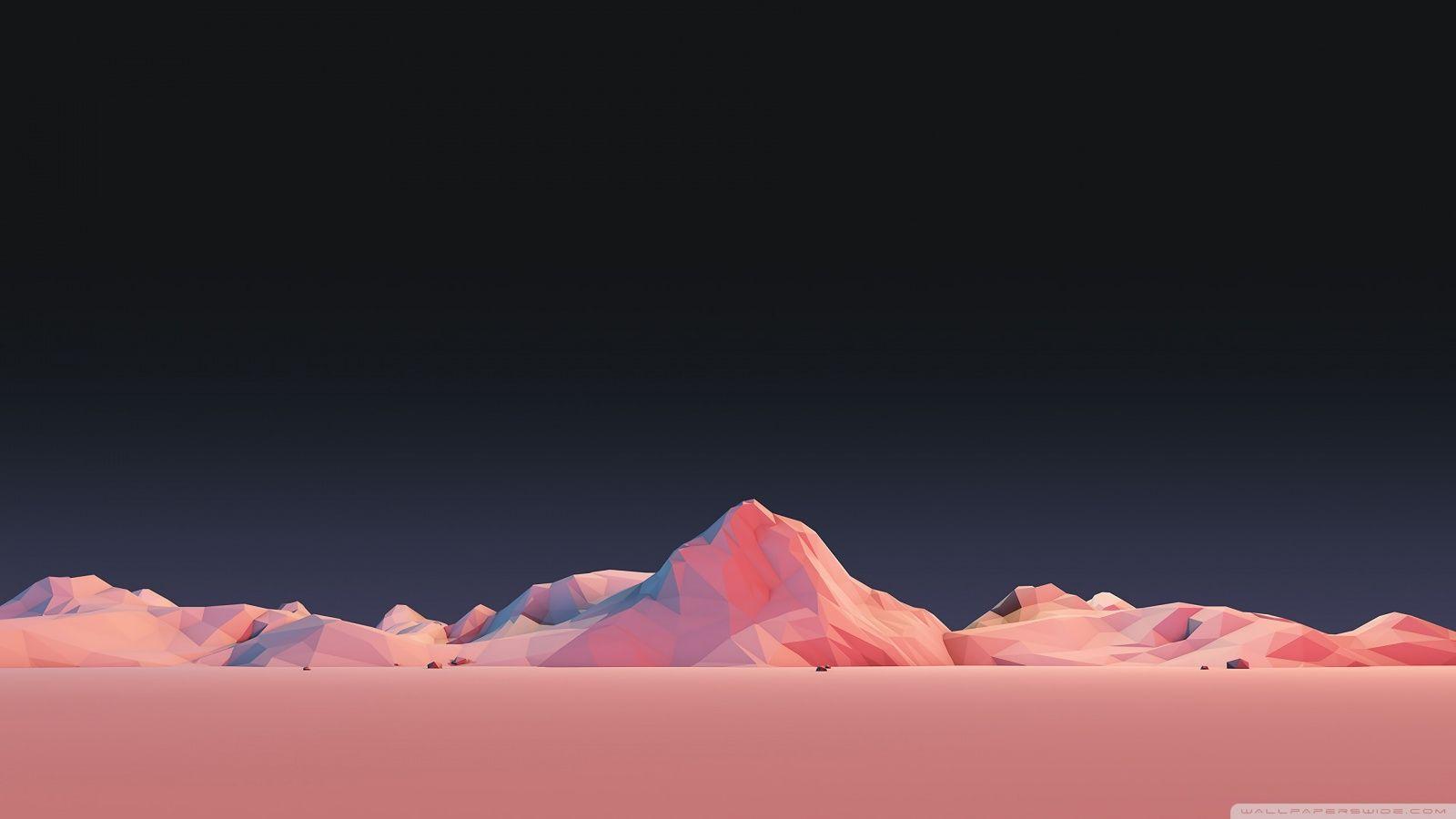 1600x900 Low Poly Simple Mountain Landscape .