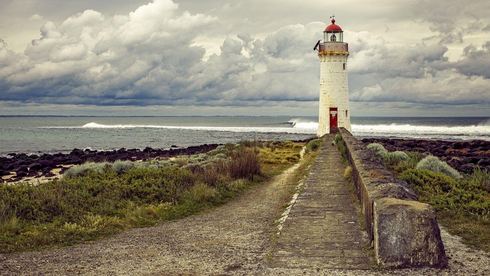 1600x900 Lighthouse 4K 5K HD Travel Wallpaper</a .