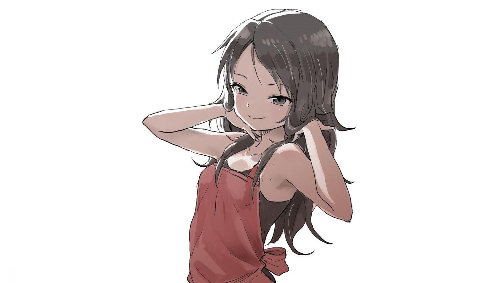 1600x900 Download Simple art, anime girl .