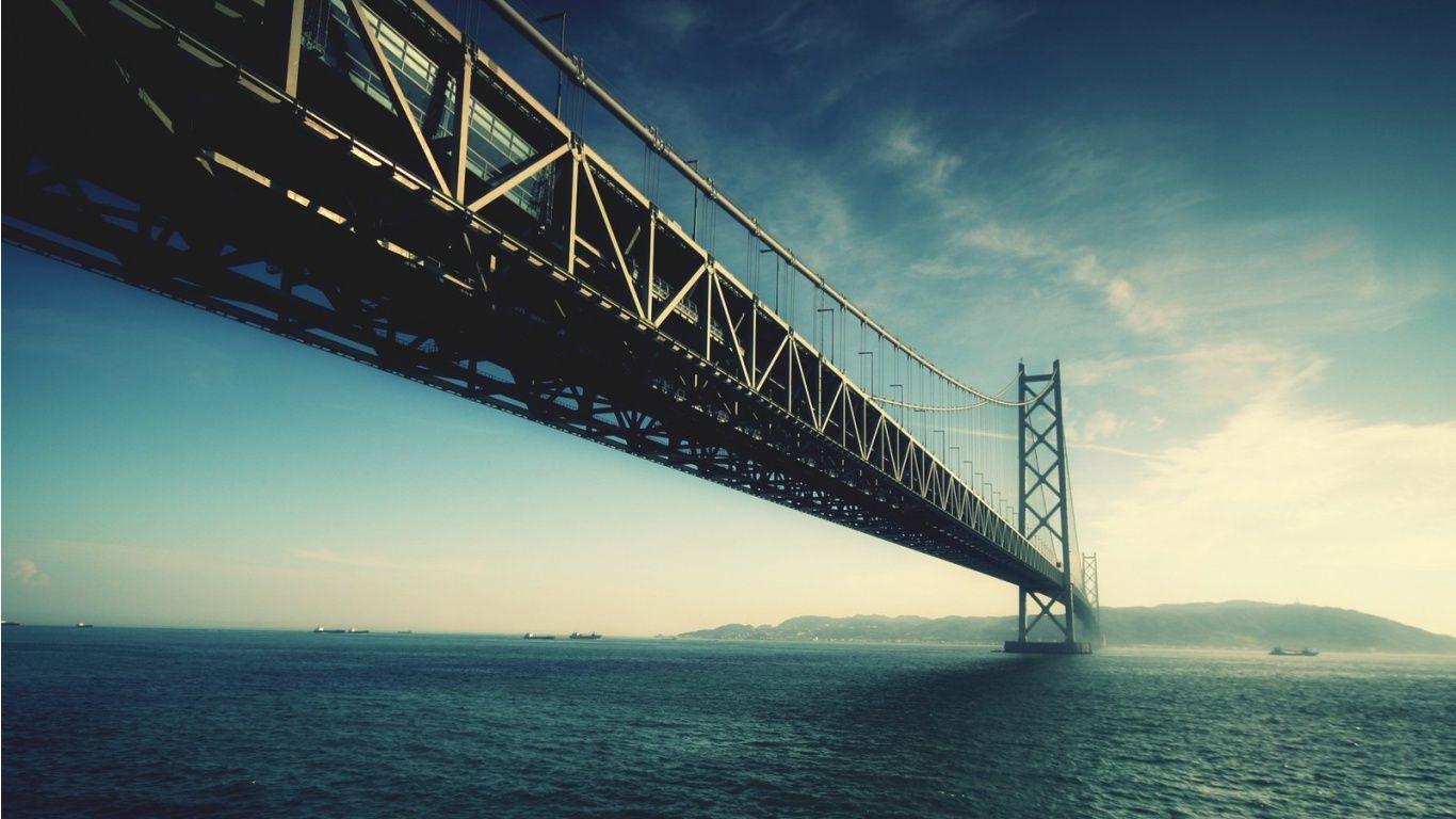 1366x768 The Akashi Kaikyo Suspension Bridge .