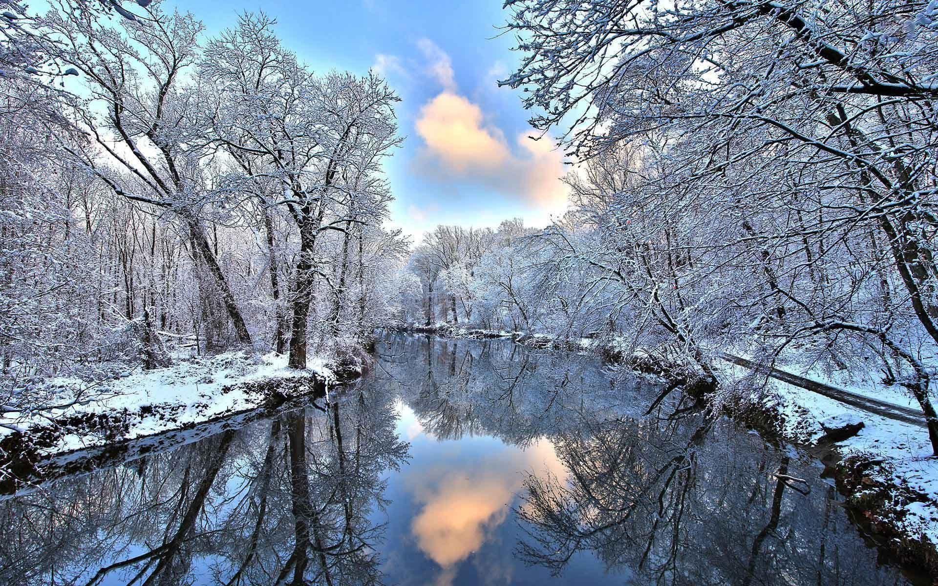 1920x1200 Landscape Frosty Trees Reflected In The .com