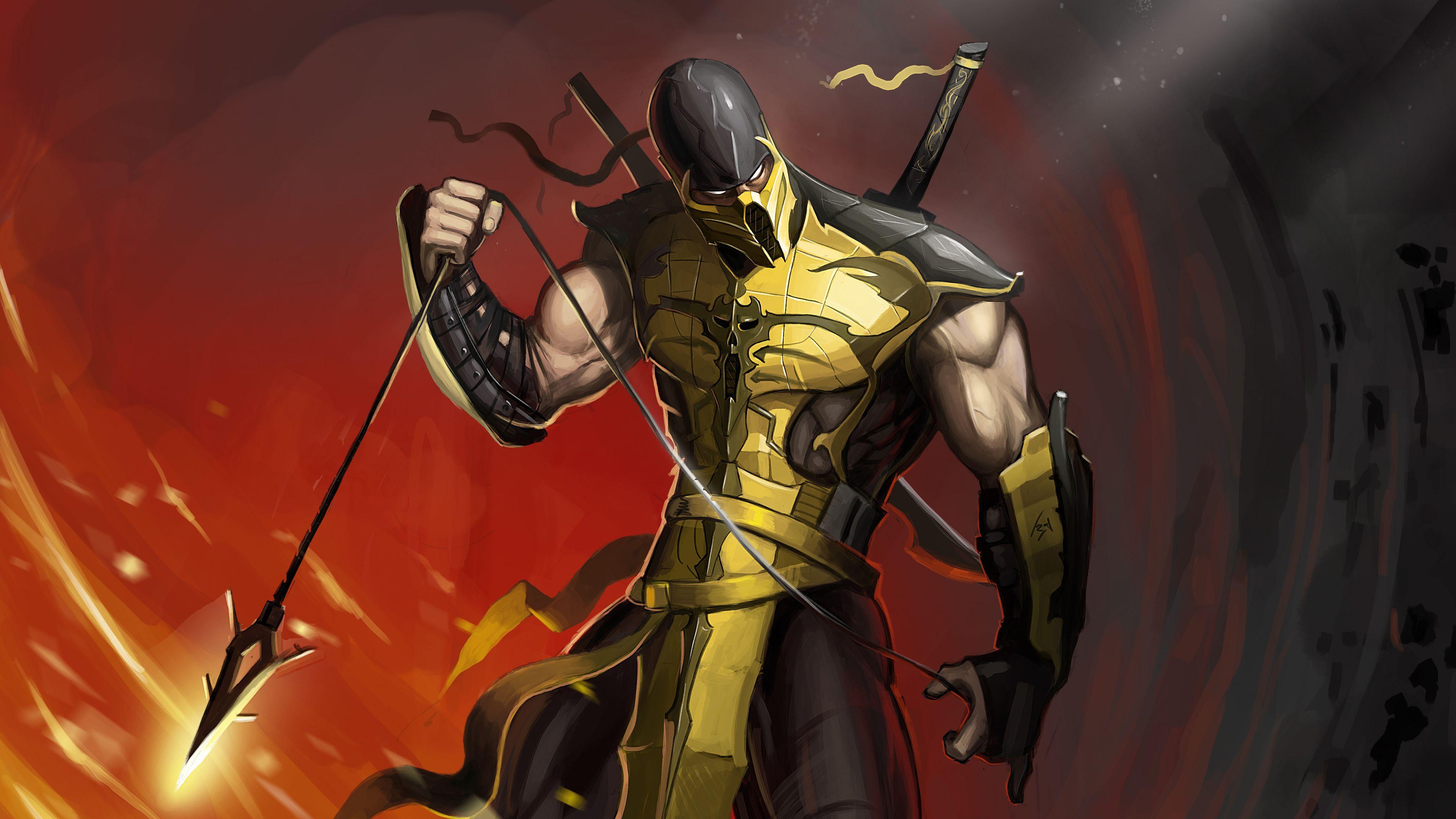 3840x2160 Scorpion Mortal Kombat Game 4k .