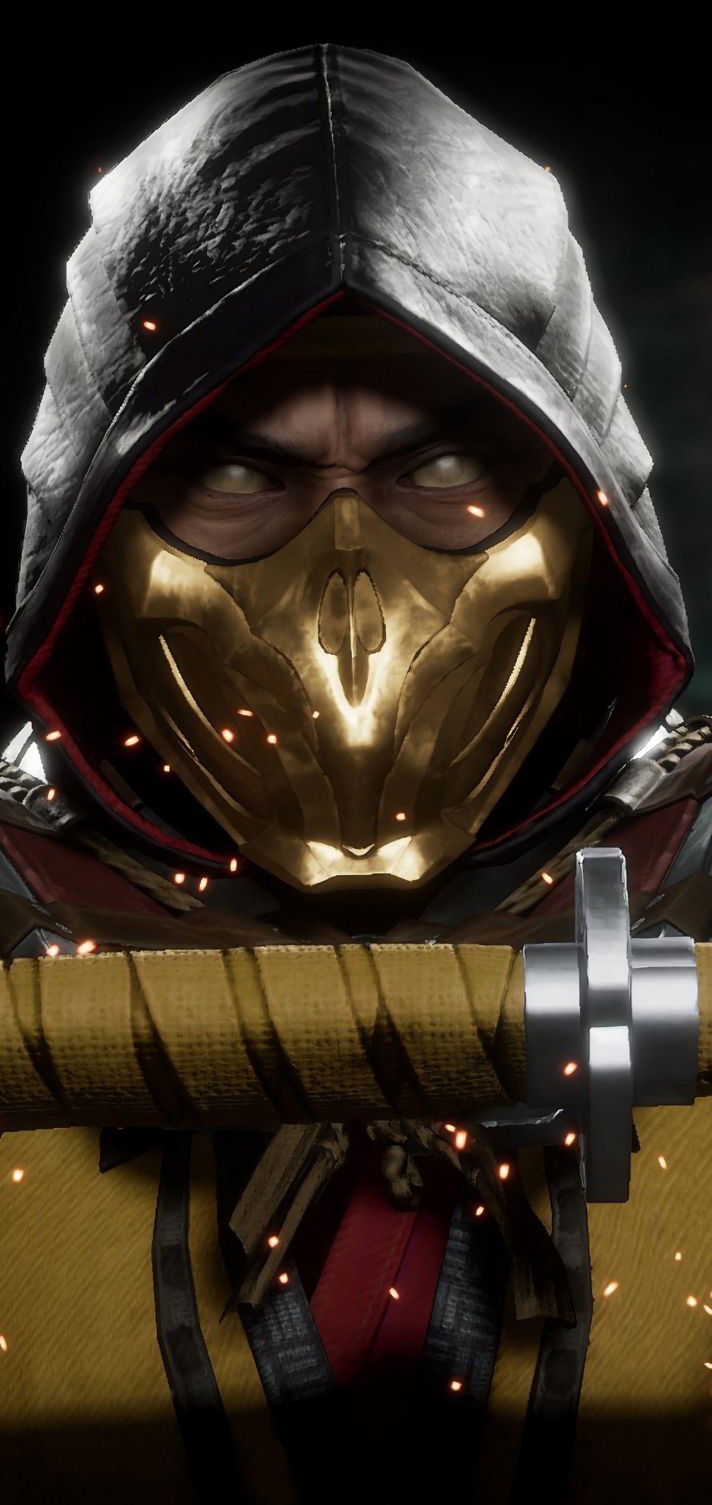 1440x3040 Scorpion Mortal Kombat 11 4K Wallpaper