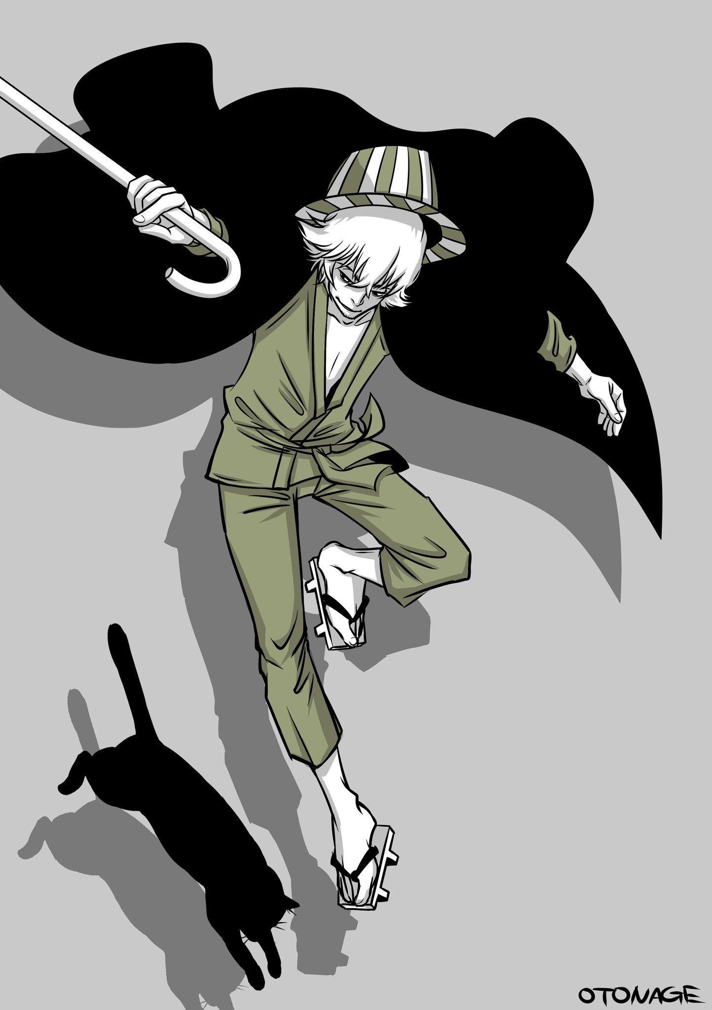 1444x2048 Urahara Kisuke and Yoruichi in kitty .