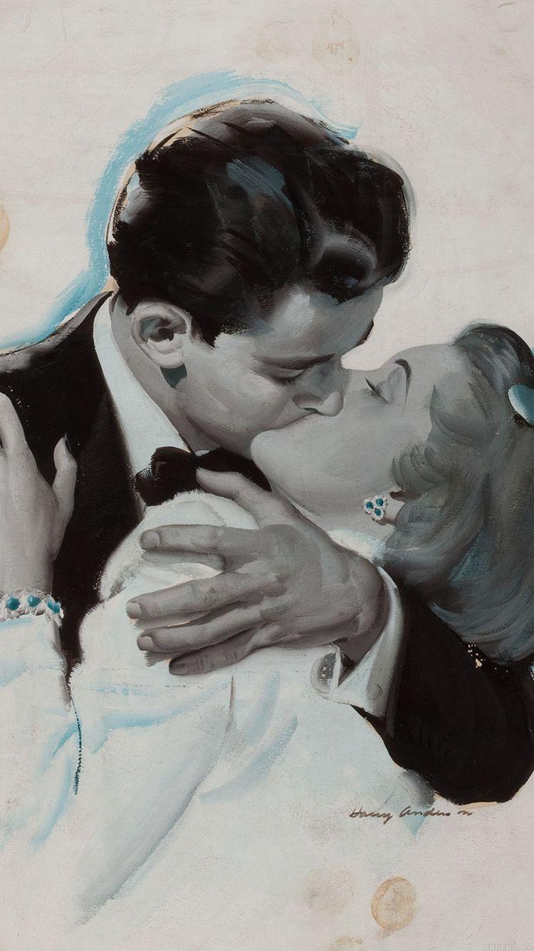 750x1334 Old Couple Love Vintage Art Illust .com