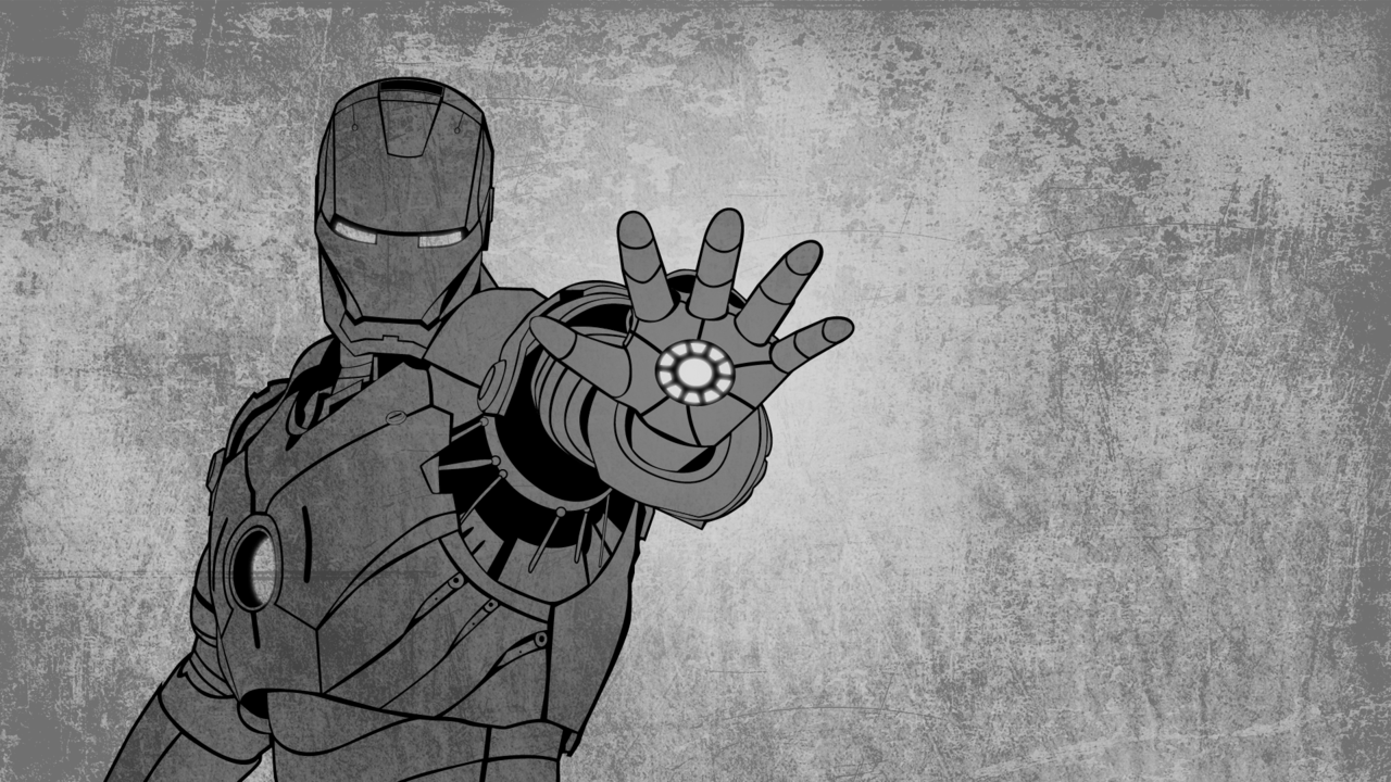 1280x720 Logo Iron Man Wallpaper Black And