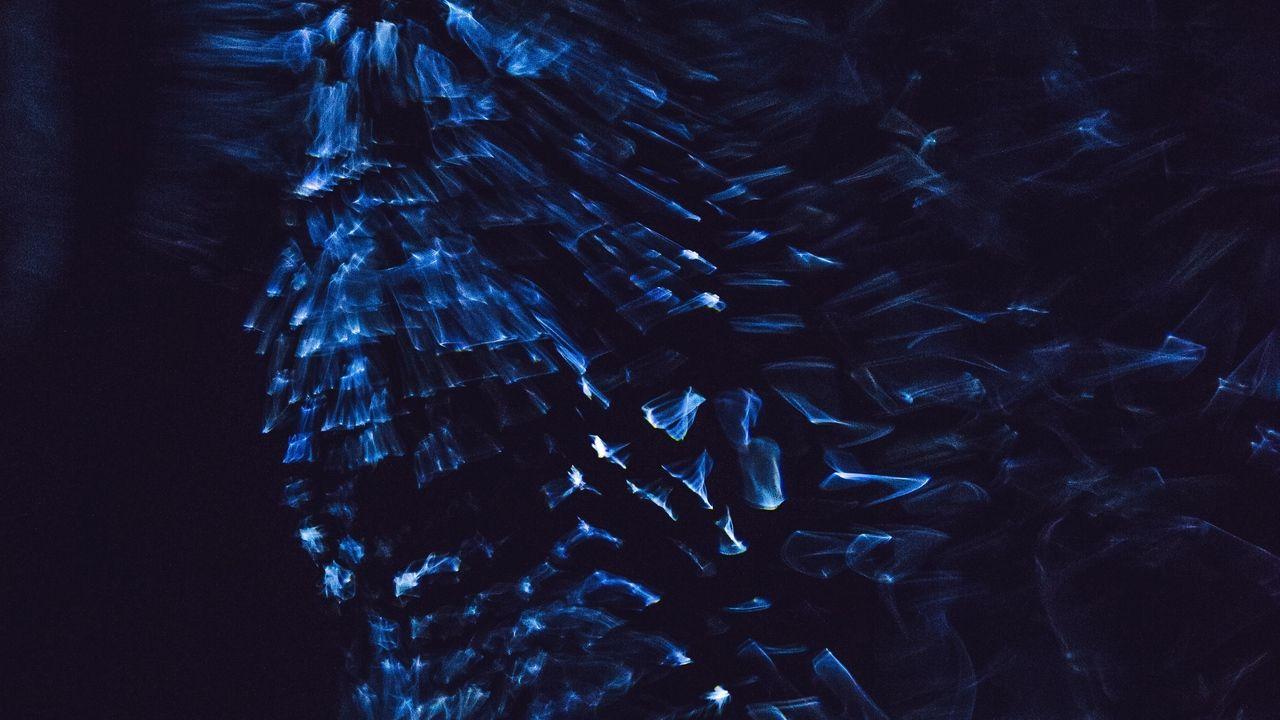1280x720 Wallpaper lines spots dark blue smoke .wallpaperhd.info