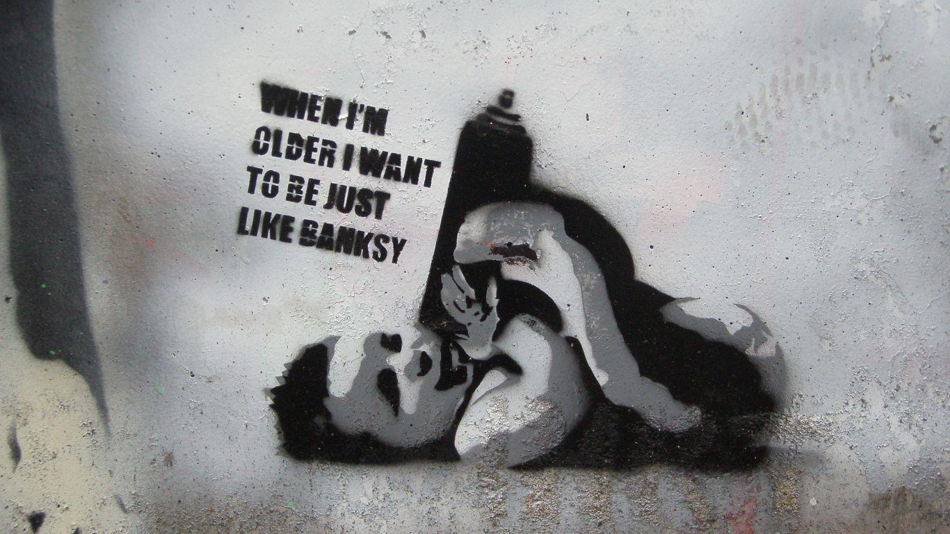 1366x768 Banksy Desktop wallpaper