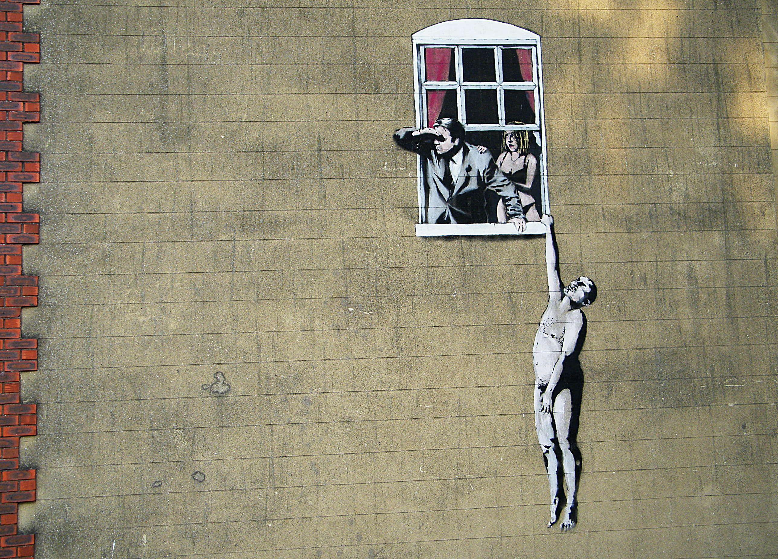 2576x1852 Graffiti, lover, Banksy Desktop .