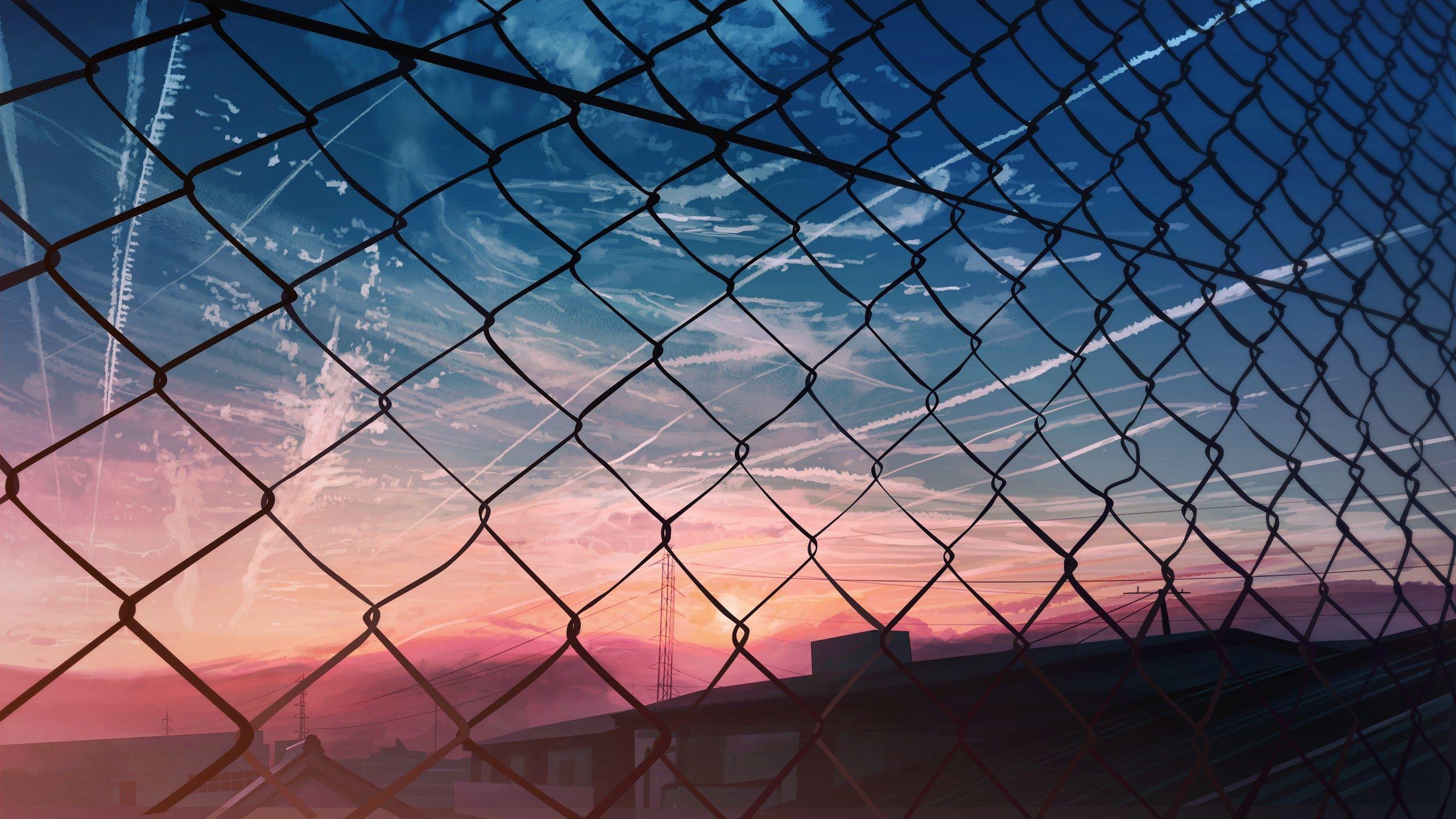 2560x1440 Wallpaper Anime Scenery Sunset